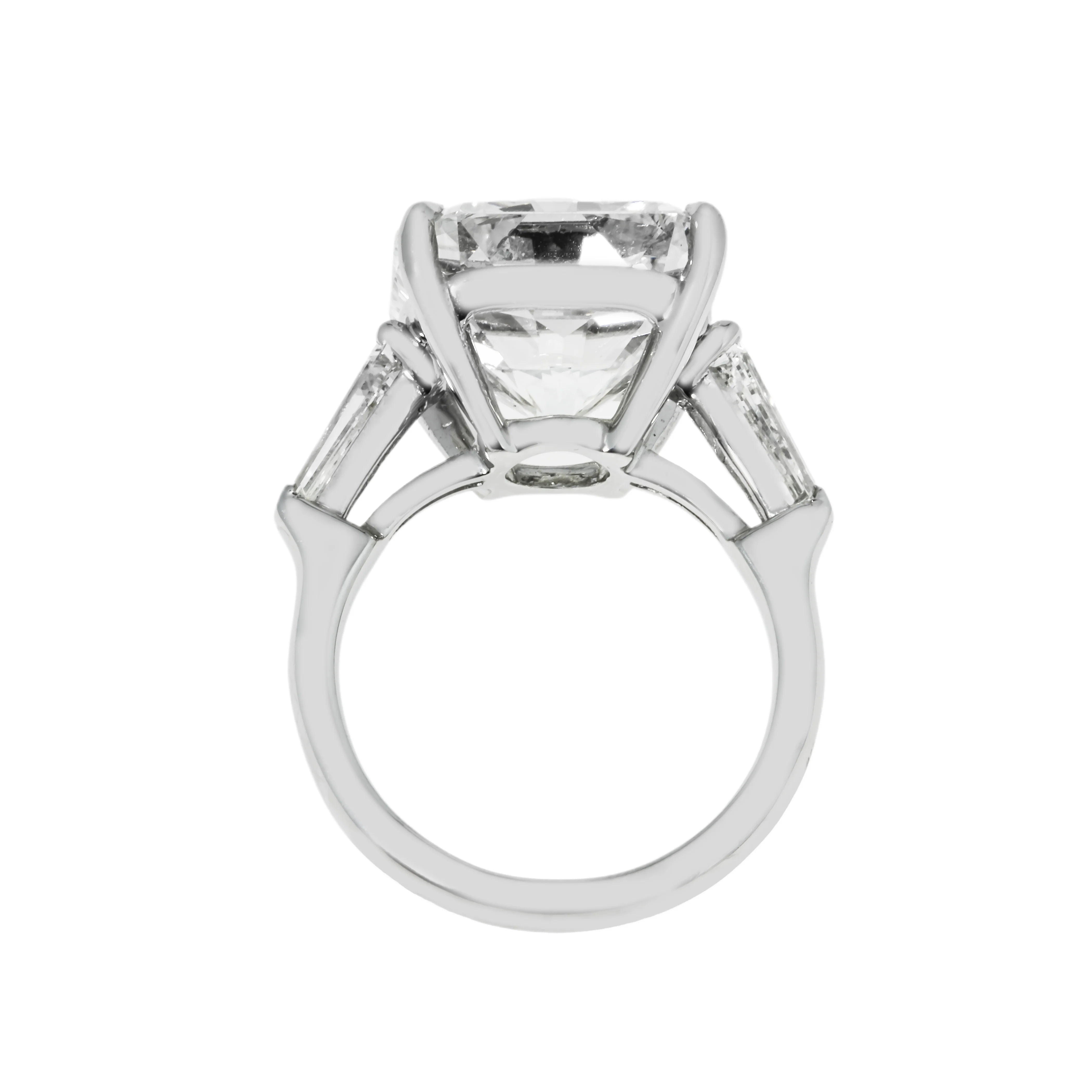 GIA Platinum 11ct Radiant Cut Triple Diamond Engagement Ring 12.08ctw - Image 5