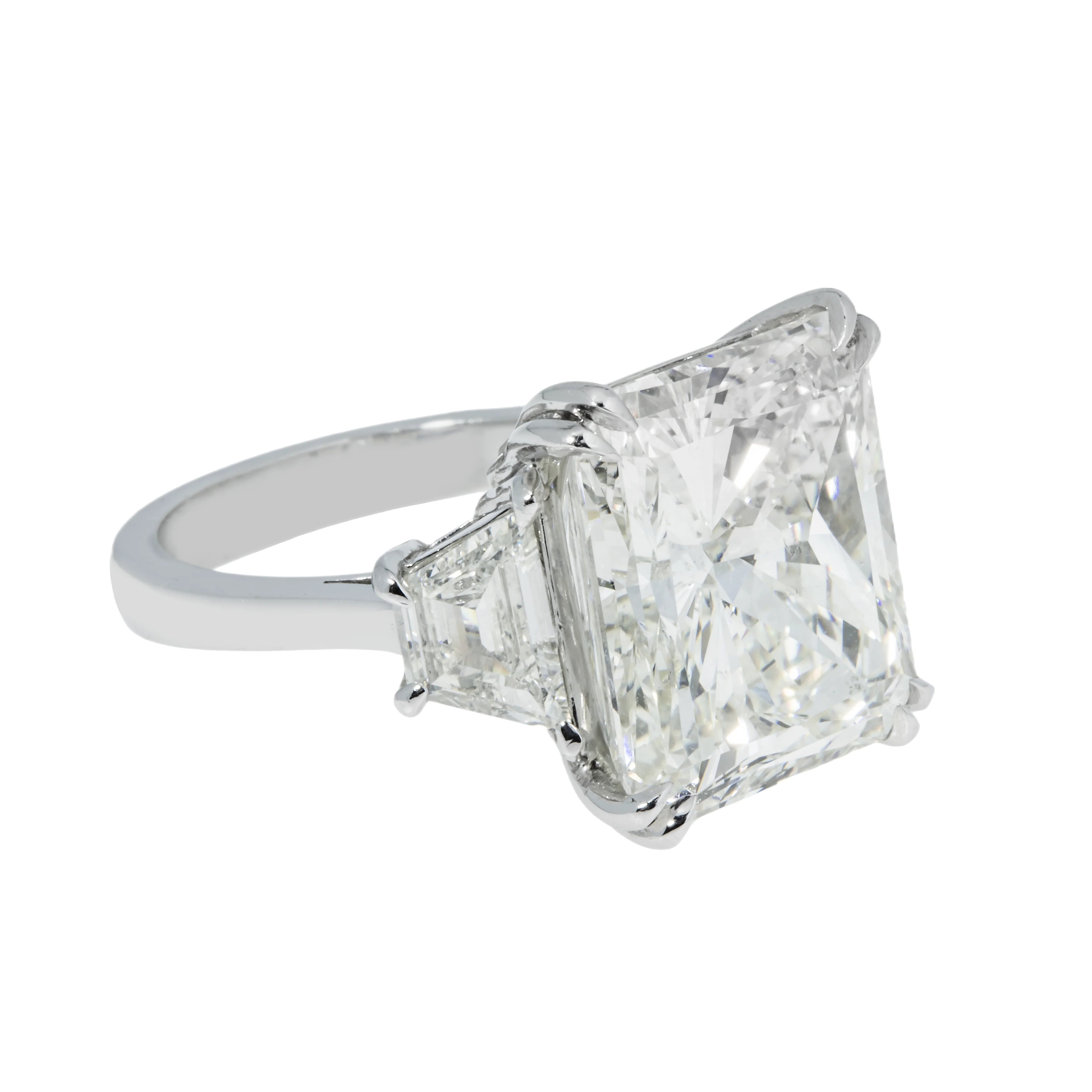 GIA Platinum 13.08ct Radiant Cut Diamond Engagement Ring 14.46ctw - Image 4