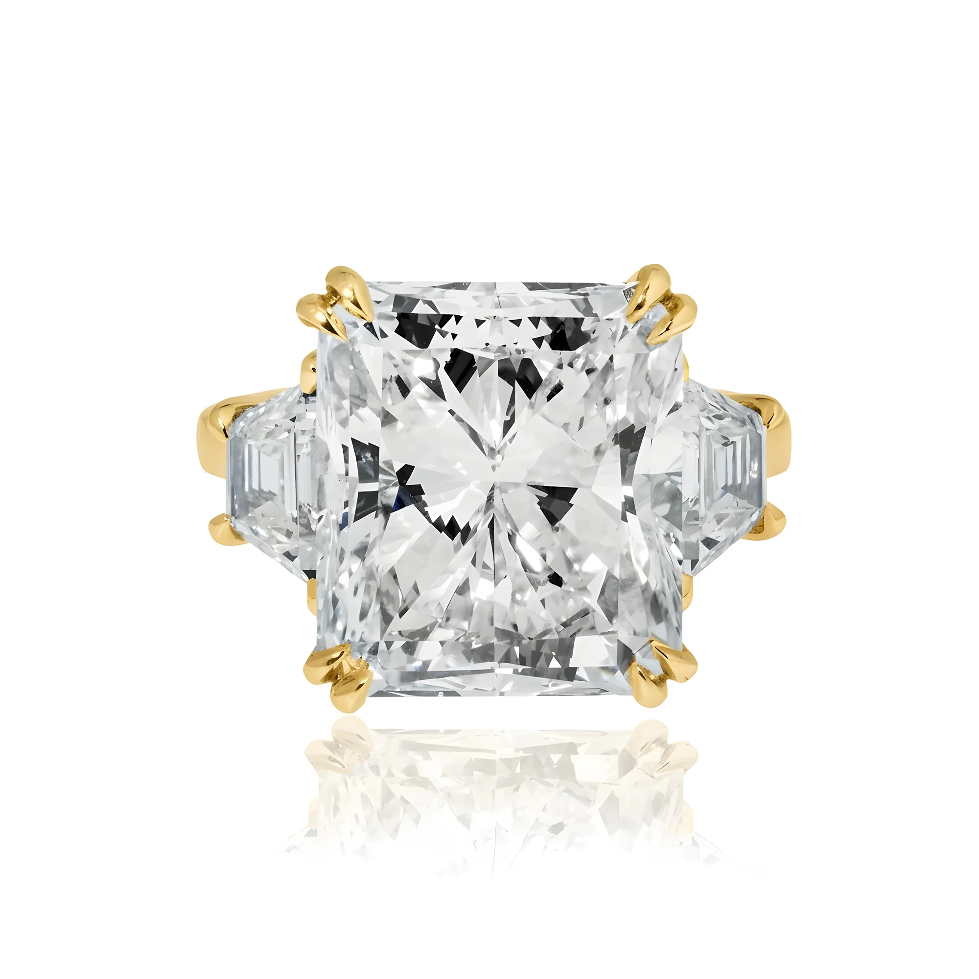 GIA Platinum 13.08ct Radiant Cut Diamond Engagement Ring 14.46ctw - Image 7