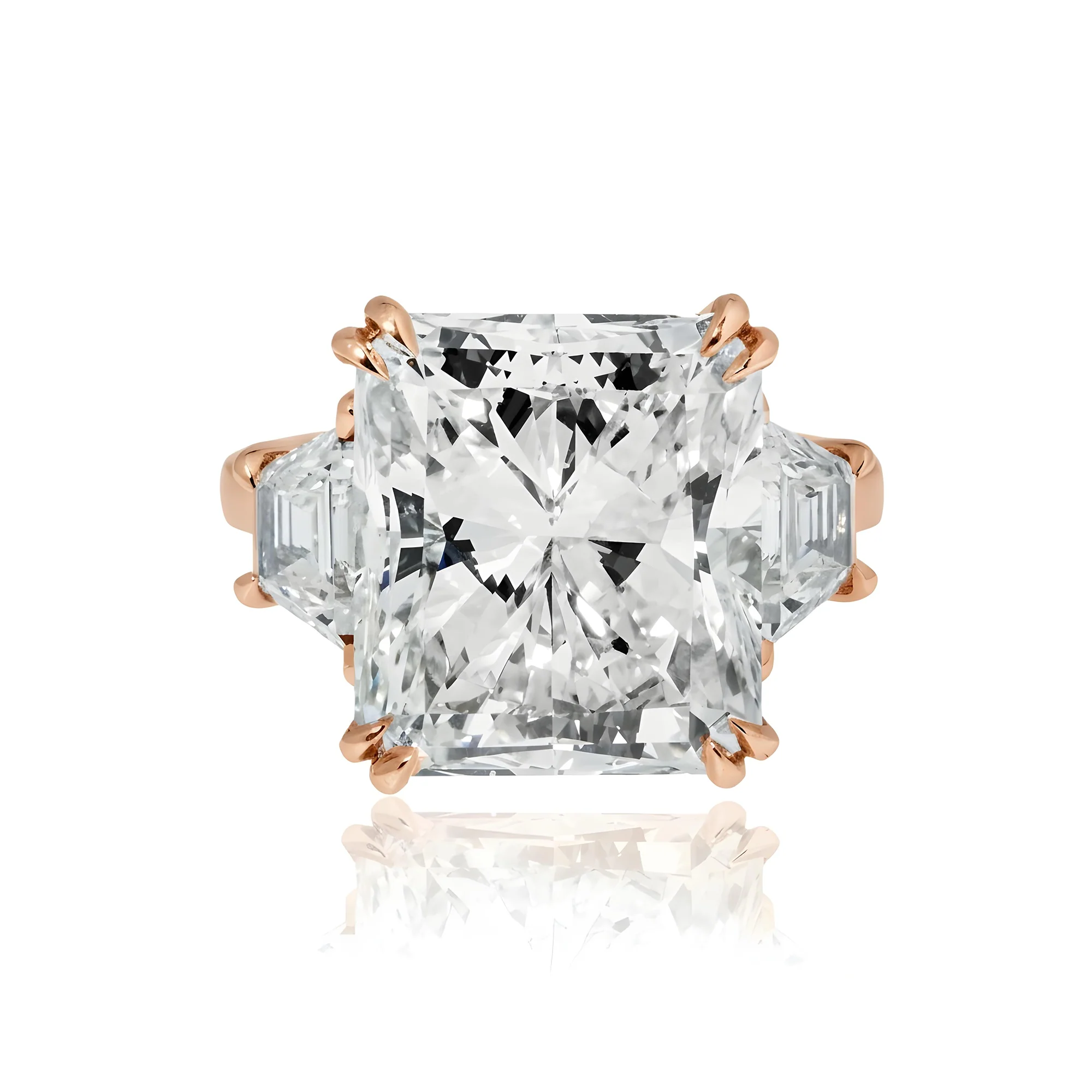 GIA Platinum 13.08ct Radiant Cut Diamond Engagement Ring 14.46ctw - Image 9