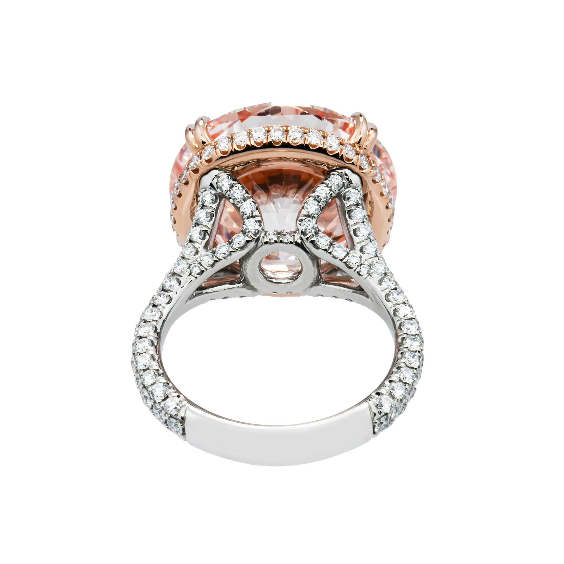GIA Platinum 19.27ct Round Cut Fancy Vivid Pink Diamond Ring 21.18ctw - Image 4
