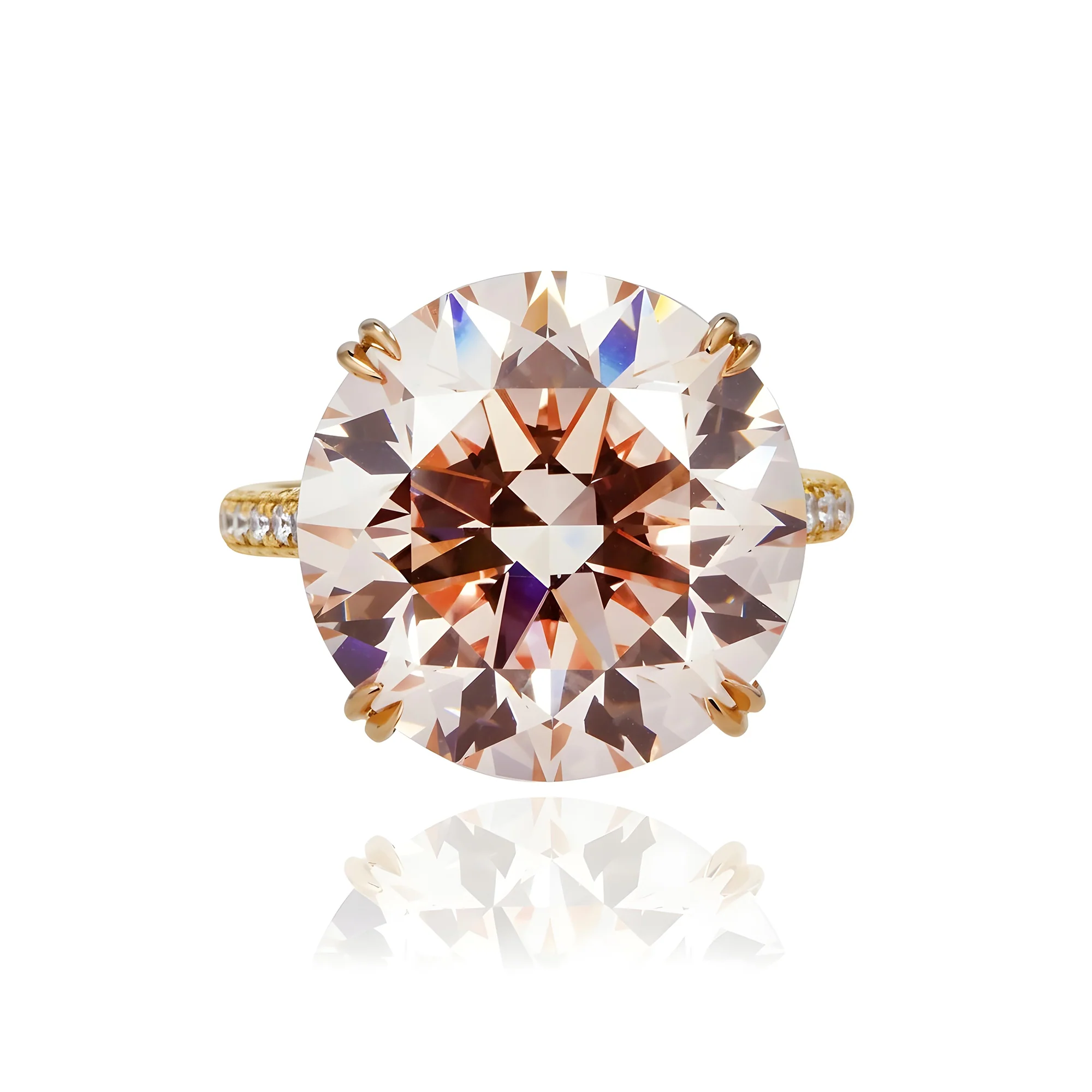 GIA Platinum 19.27ct Round Cut Fancy Vivid Pink Diamond Ring 21.18ctw - Image 7