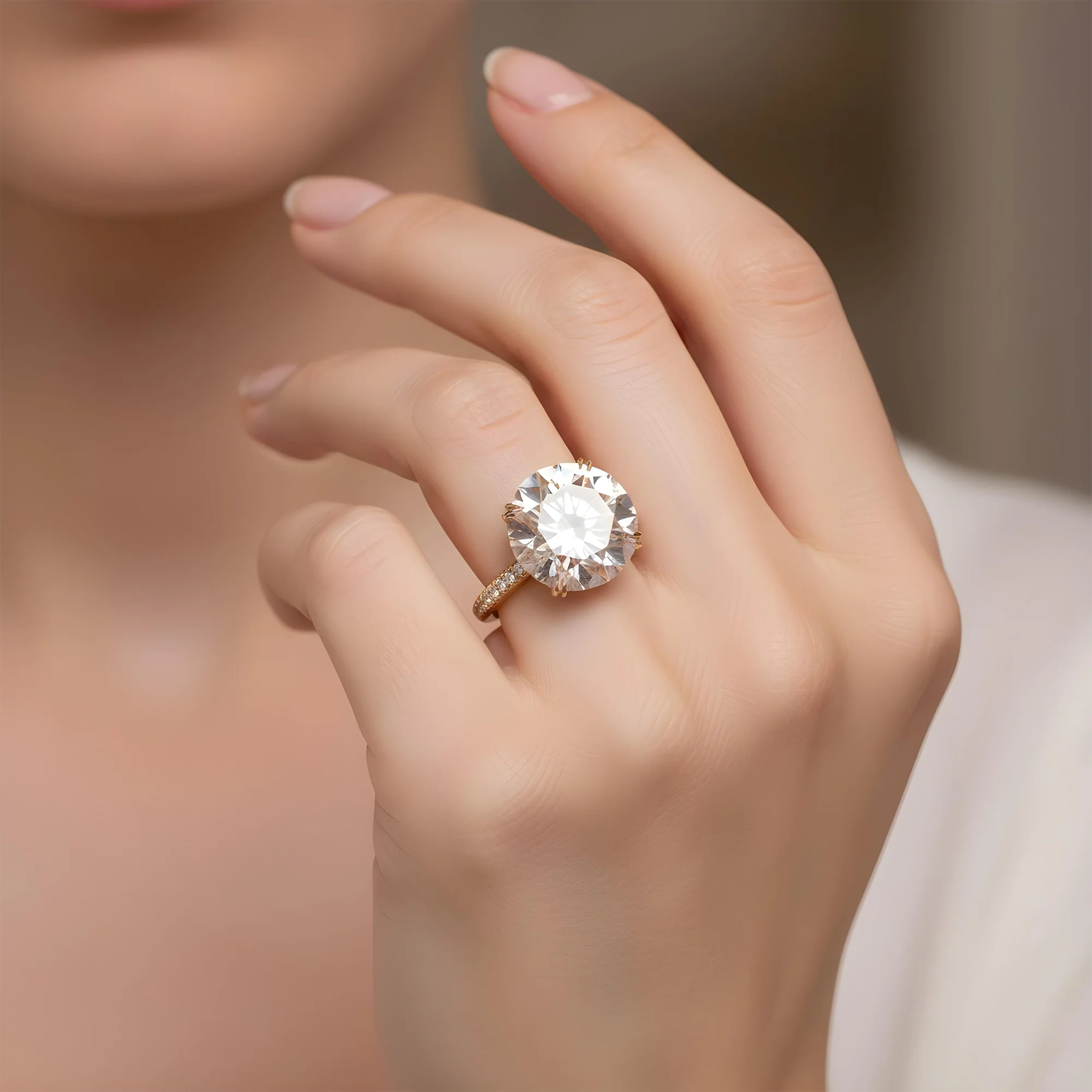 GIA Platinum 19.27ct Round Cut Fancy Vivid Pink Diamond Ring 21.18ctw - Image 8
