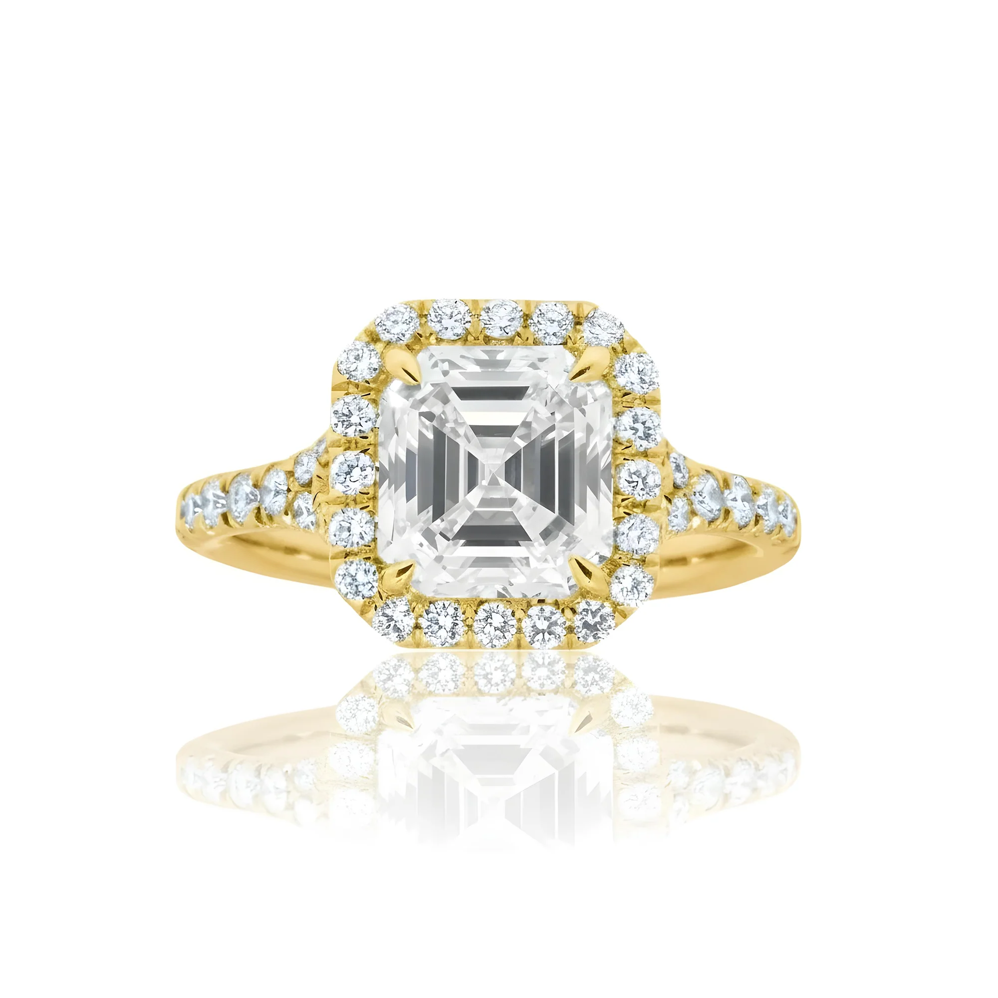 GIA Platinum 2.78ct Asscher Cut Diamond Engagement Ring 3.73ctw - Image 8