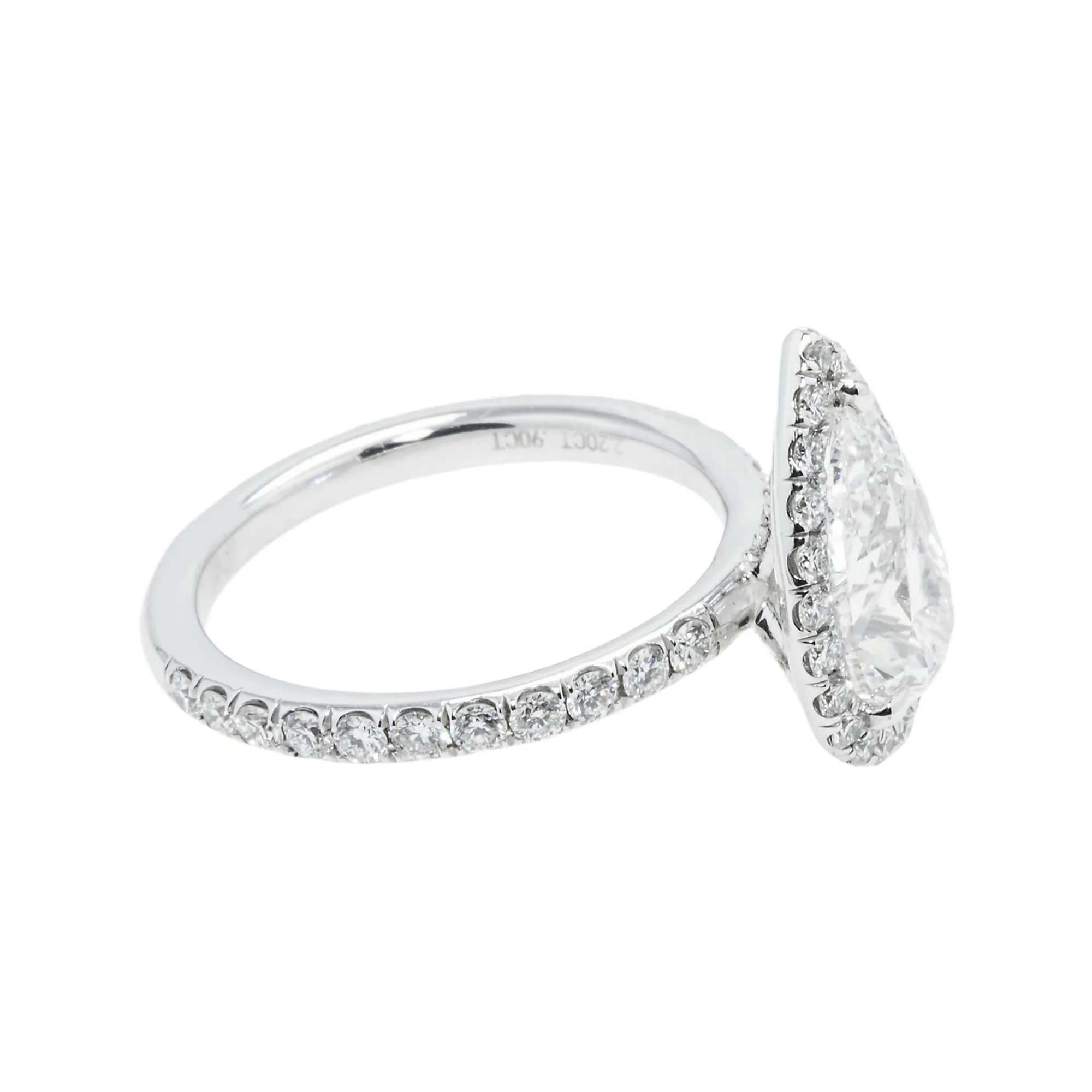 GIA Platinum 2.90ct Internally Flawless Pear Cut Diamond Engagement Ring 3.10ctw - Image 4
