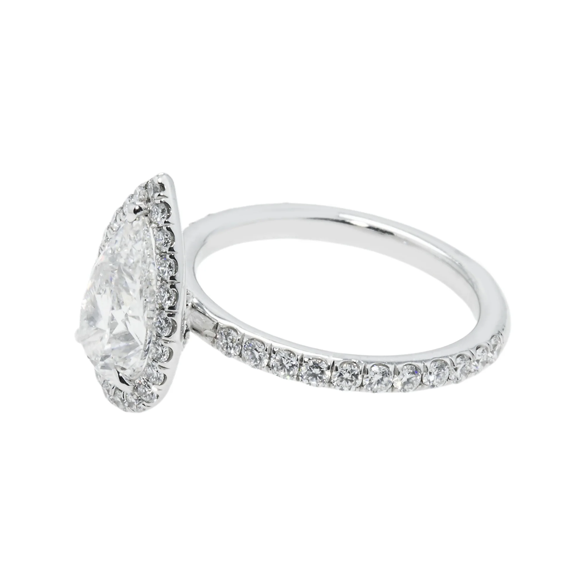 GIA Platinum 2.90ct Internally Flawless Pear Cut Diamond Engagement Ring 3.10ctw - Image 6