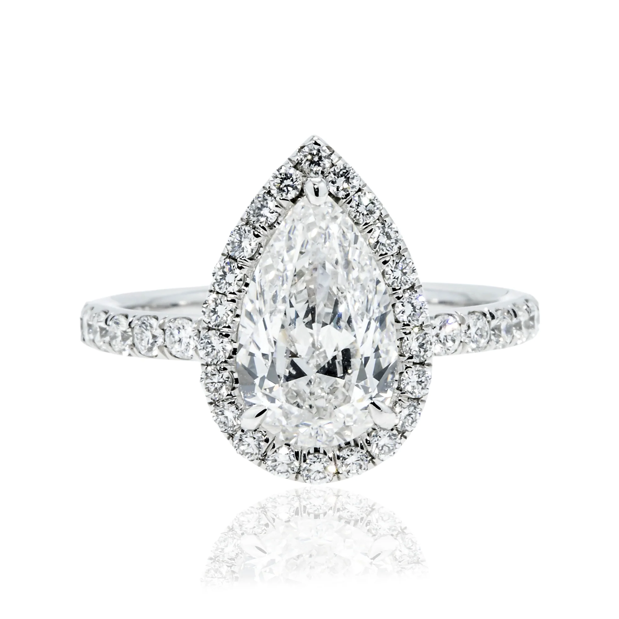 GIA Platinum 2.90ct Internally Flawless Pear Cut Diamond Engagement Ring 3.10ctw - Image 7