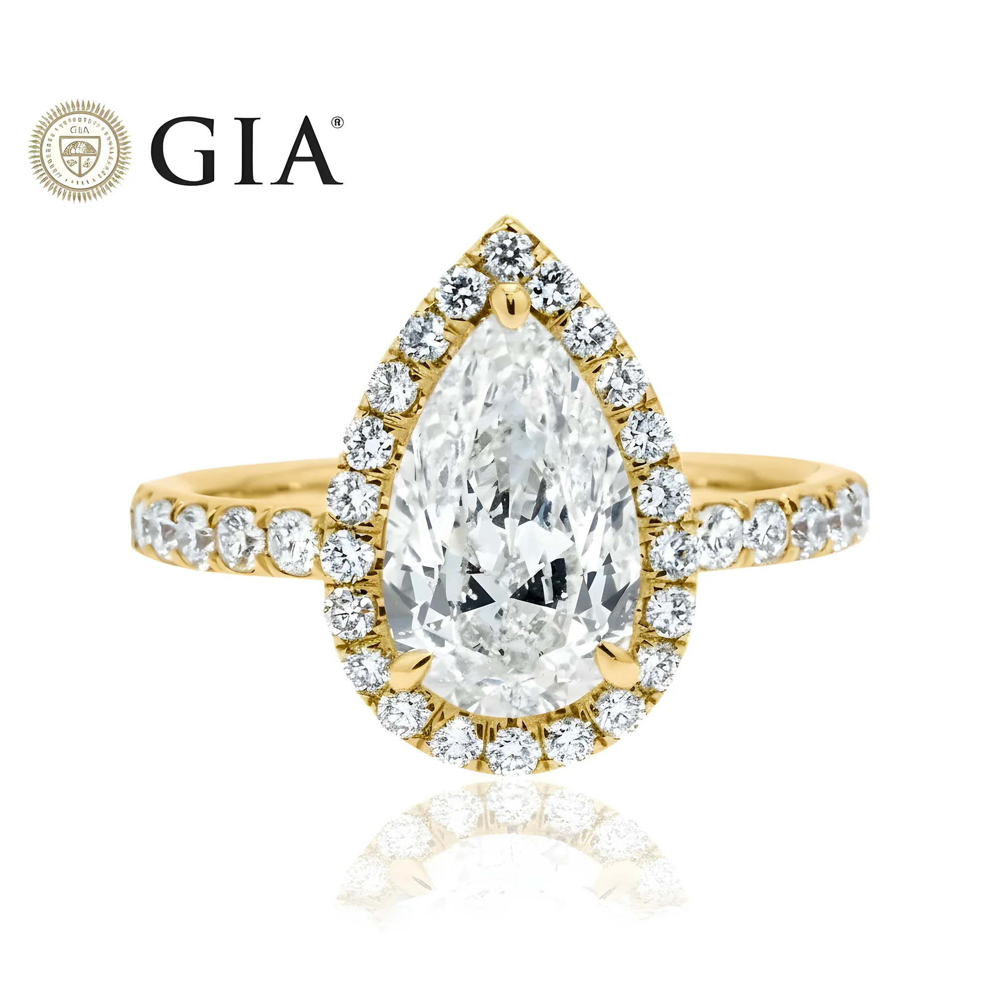 GIA Platinum 2.90ct Internally Flawless Pear Cut Diamond Engagement Ring 3.10ctw - Image 8