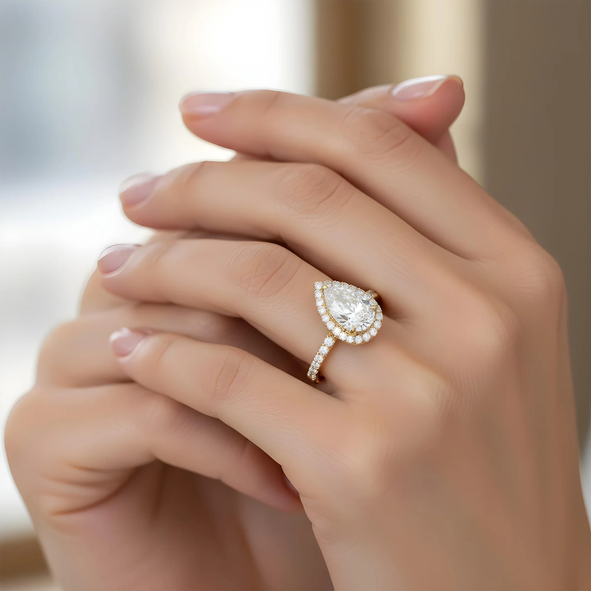 GIA Platinum 2.90ct Internally Flawless Pear Cut Diamond Engagement Ring 3.10ctw - Image 9