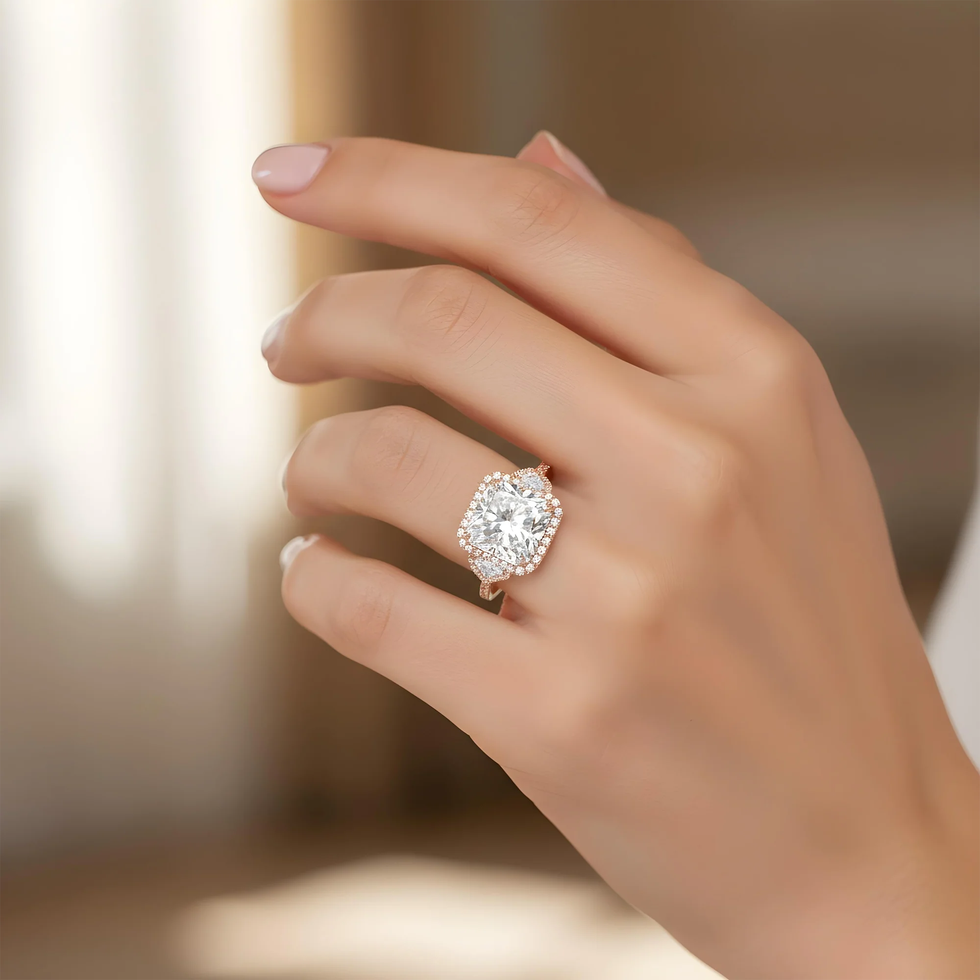 GIA Platinum 20.03ct Square Radiant Cut Triple Diamond Engagement Ring 23.13ctw - Image 10