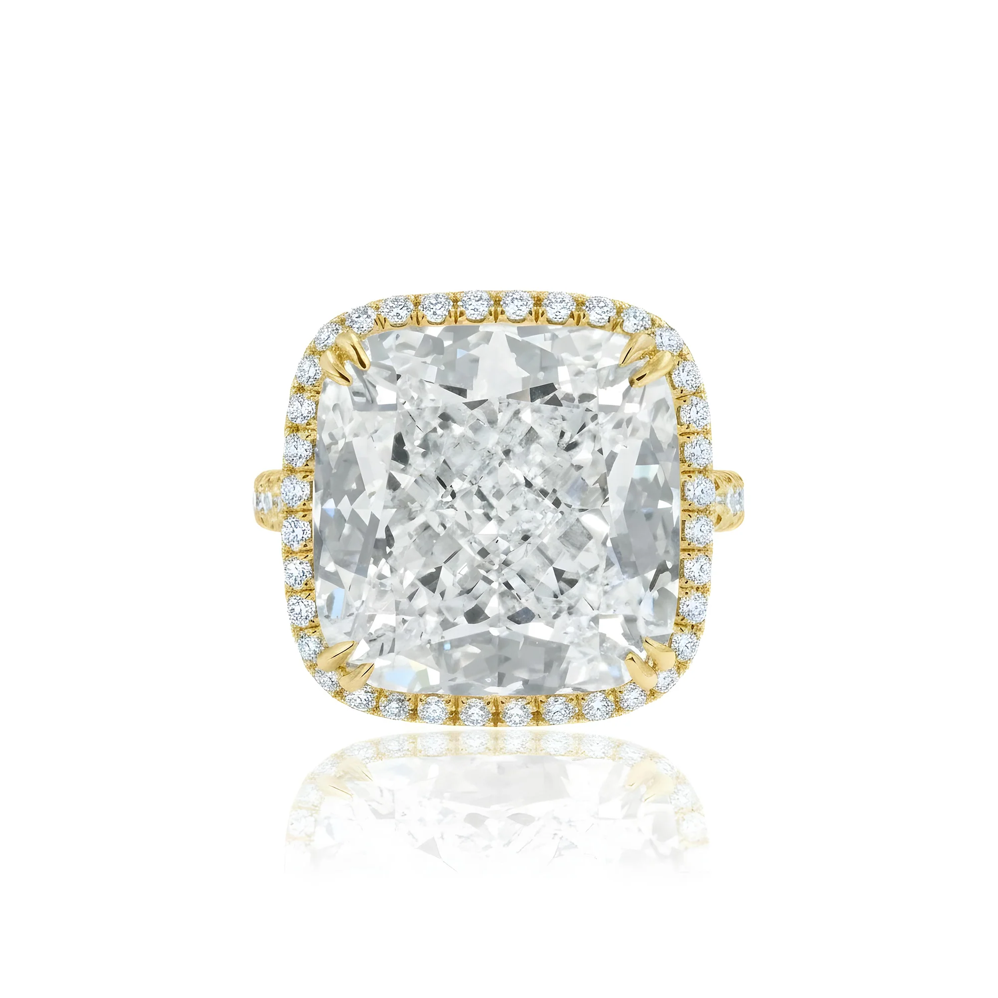GIA Platinum 21.06ct Cushion Cut Diamond Engagement Ring 22.46ctw - Image 7
