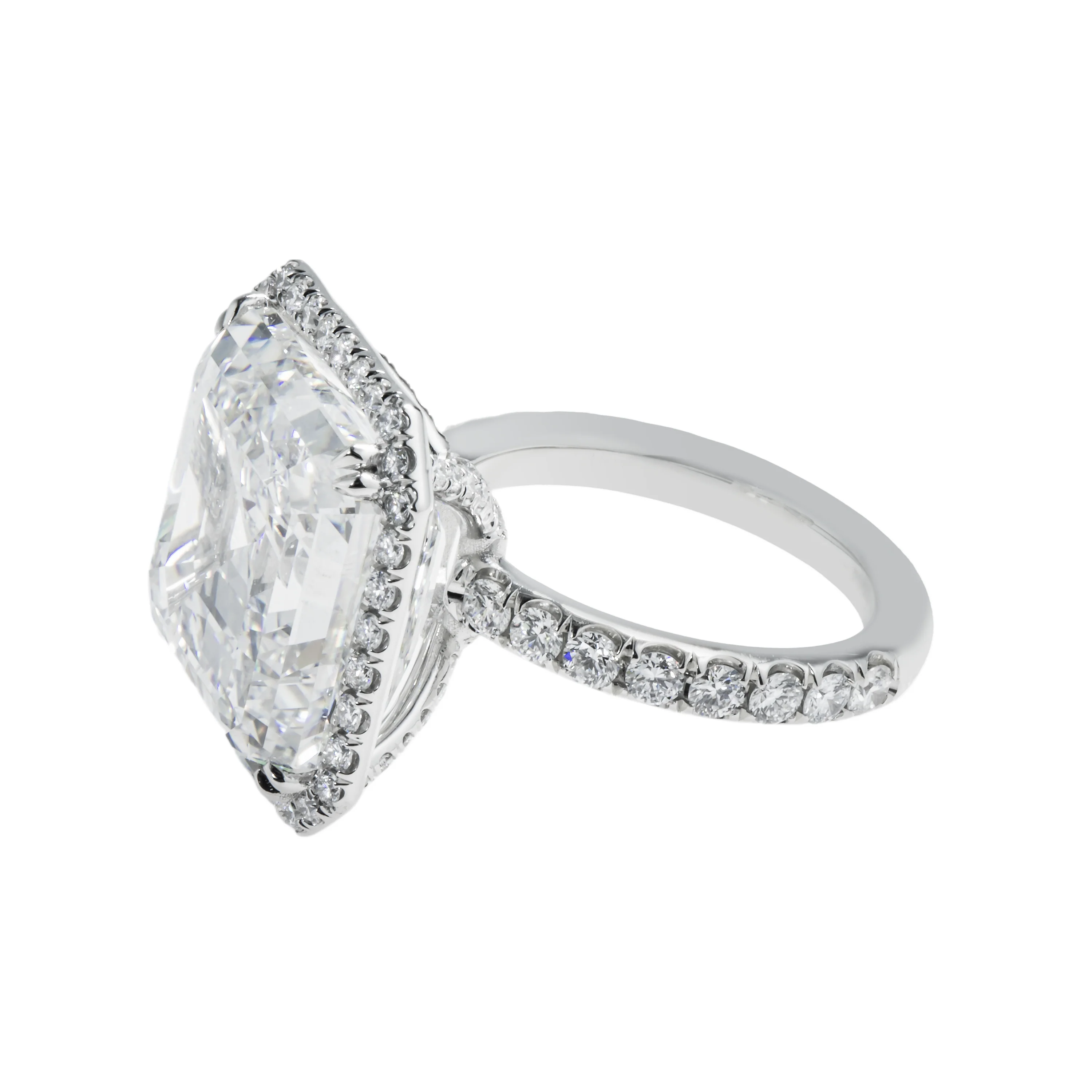 GIA Platinum 21.23ct Asscher Cut Diamond Engagement Ring 22.63ctw - Image 6