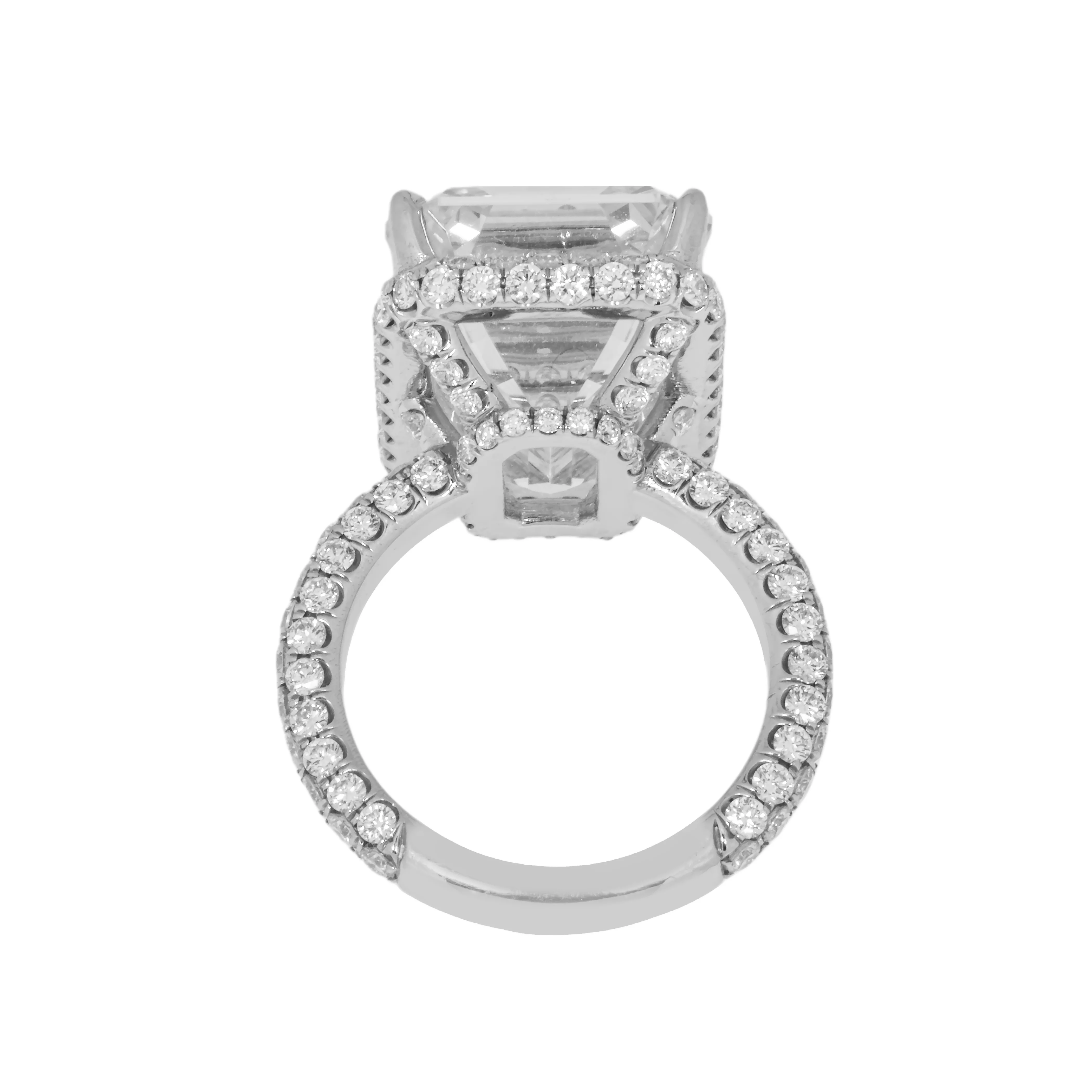 GIA Platinum 21.40ct Emerald Cut Diamond Engagement Ring 22.86ctw - Image 5