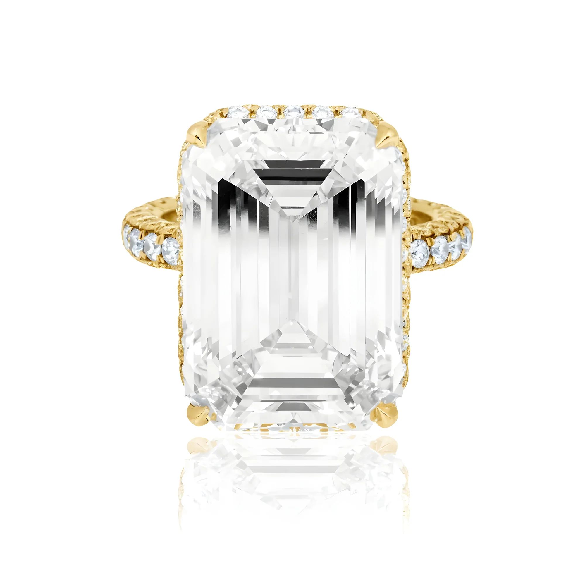 GIA Platinum 21.40ct Emerald Cut Diamond Engagement Ring 22.86ctw - Image 7
