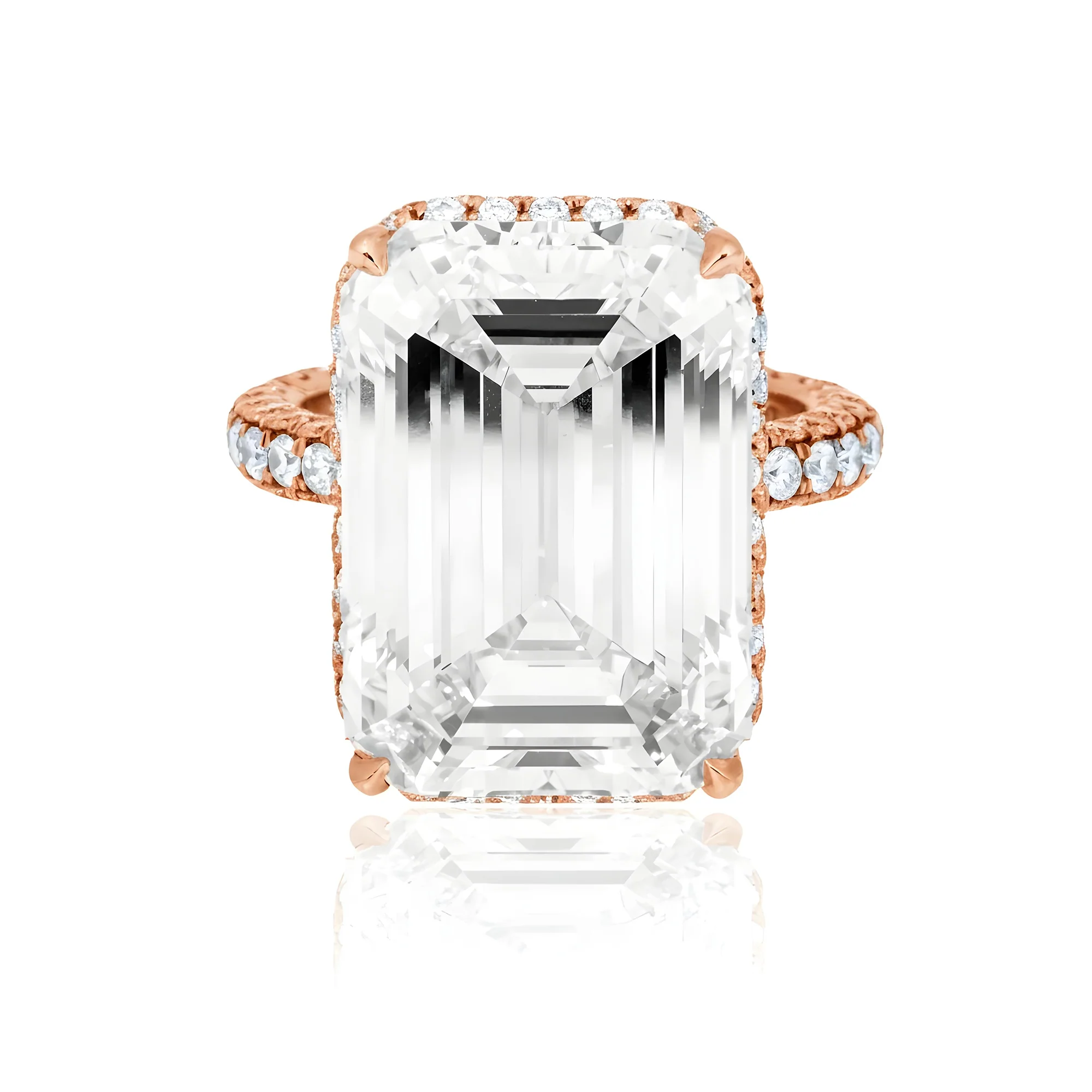 GIA Platinum 21.40ct Emerald Cut Diamond Engagement Ring 22.86ctw - Image 9