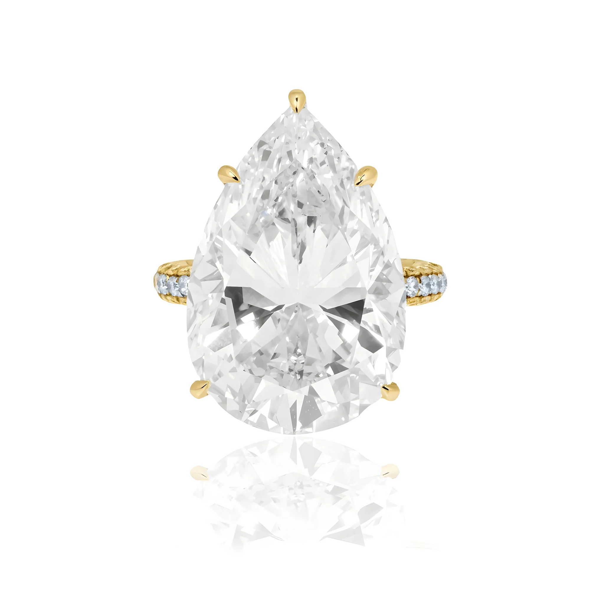 GIA Platinum 23ct Pear Cut Diamond Engagement Ring 25.05ctw - Image 7