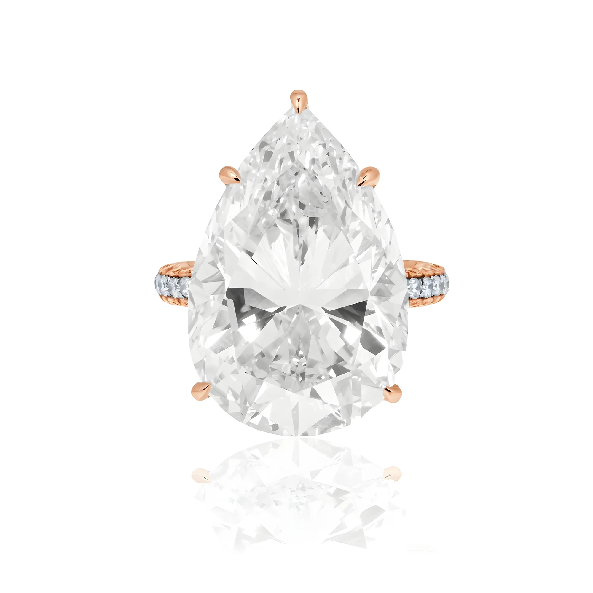 GIA Platinum 23ct Pear Cut Diamond Engagement Ring 25.05ctw - Image 9