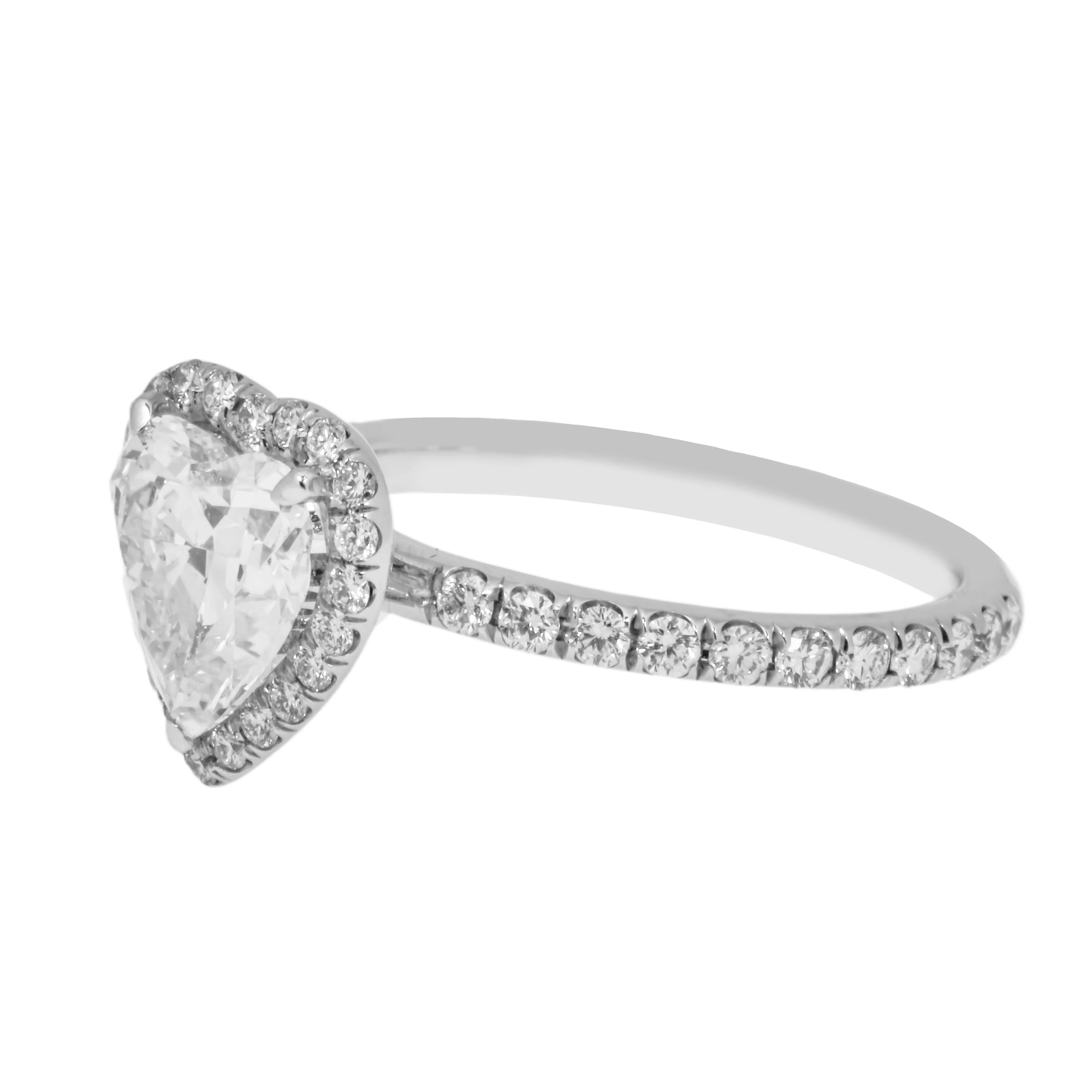 GIA Platinum 2.01ct Heart Cut Diamond Engagement Ring 2.71ctw - Image 4
