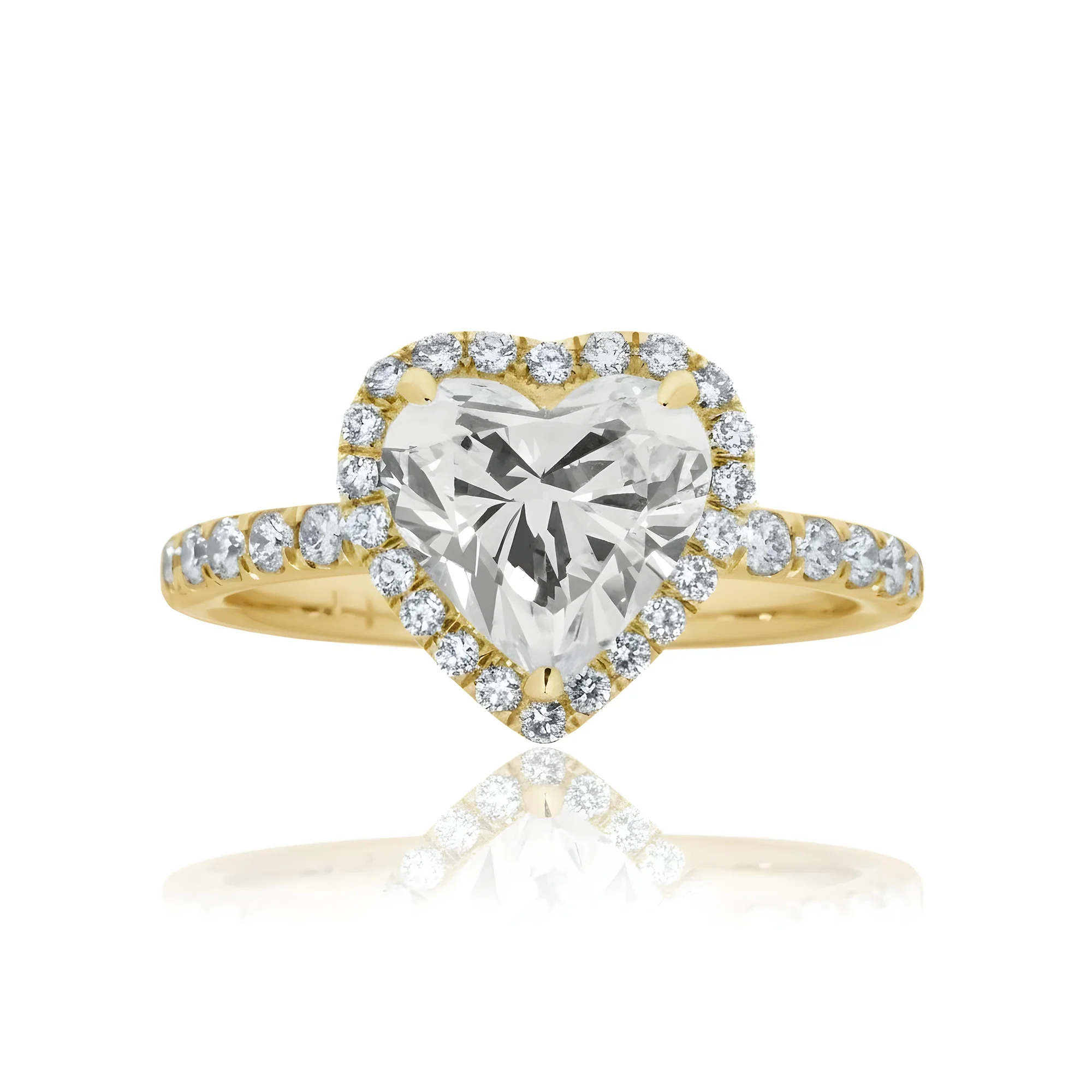 GIA Platinum 2.01ct Heart Cut Diamond Engagement Ring 2.71ctw - Image 7