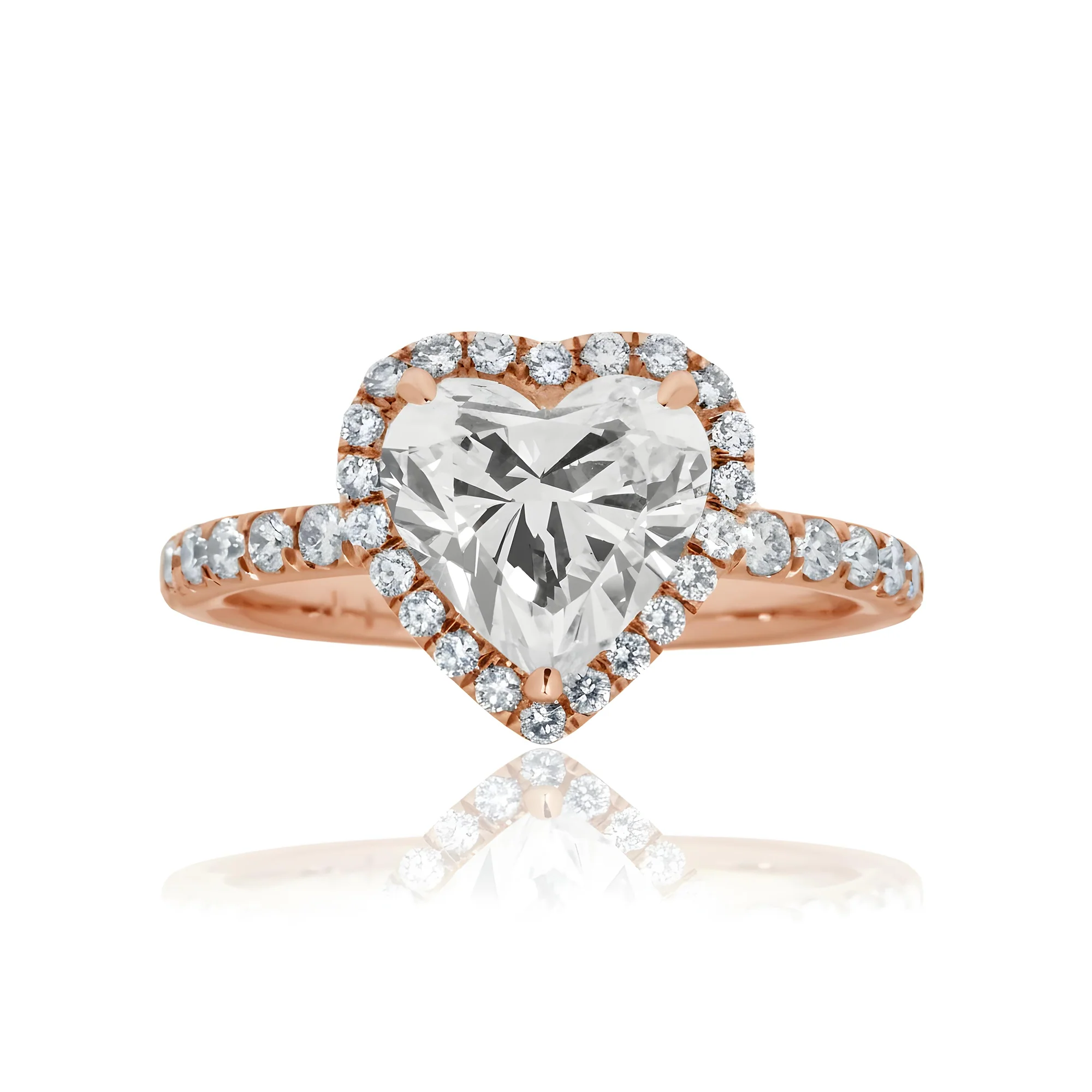 GIA Platinum 2.01ct Heart Cut Diamond Engagement Ring 2.71ctw - Image 9