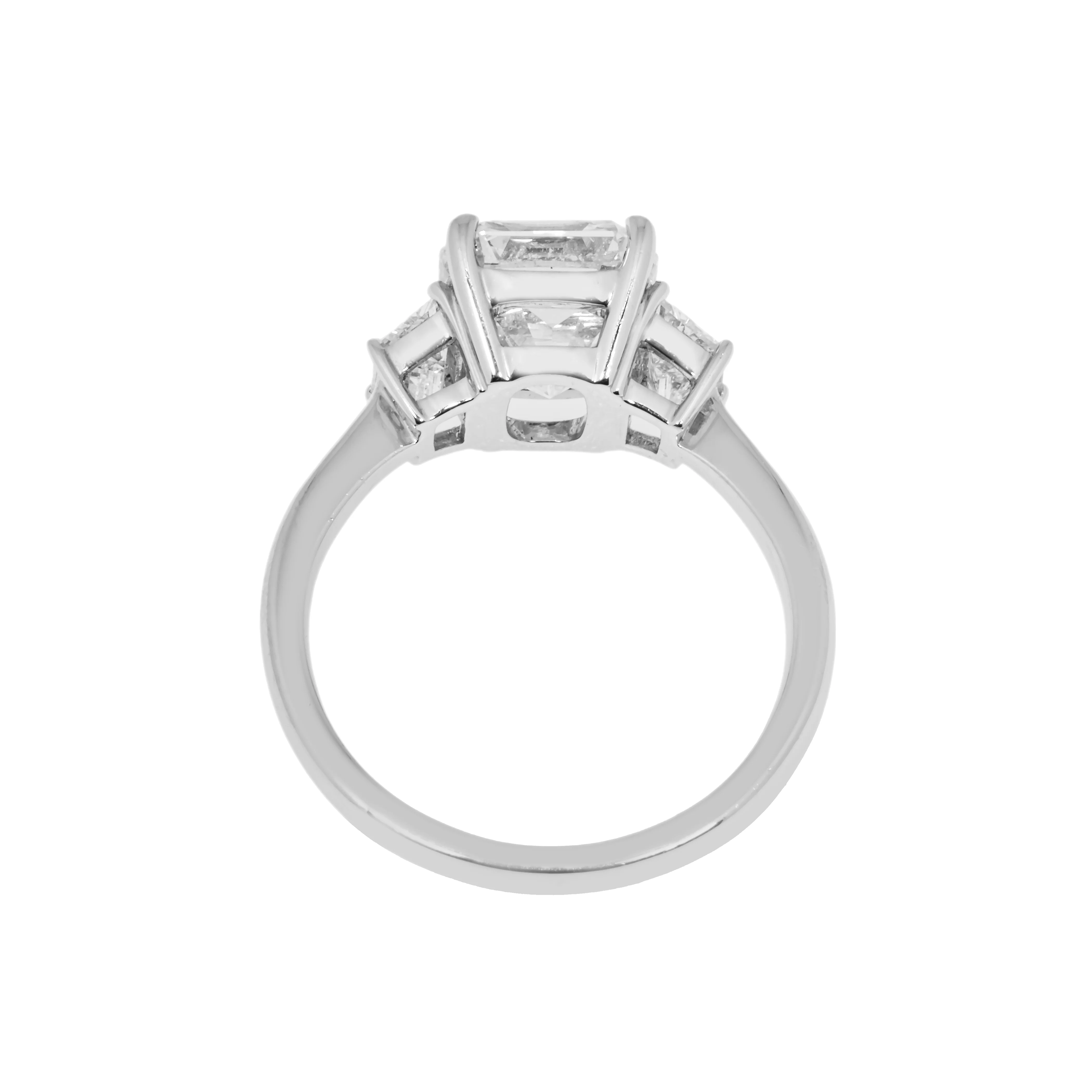GIA Platinum 3.21ct Cushion Cut Diamond Engagement Ring 3.83ctw - Image 5