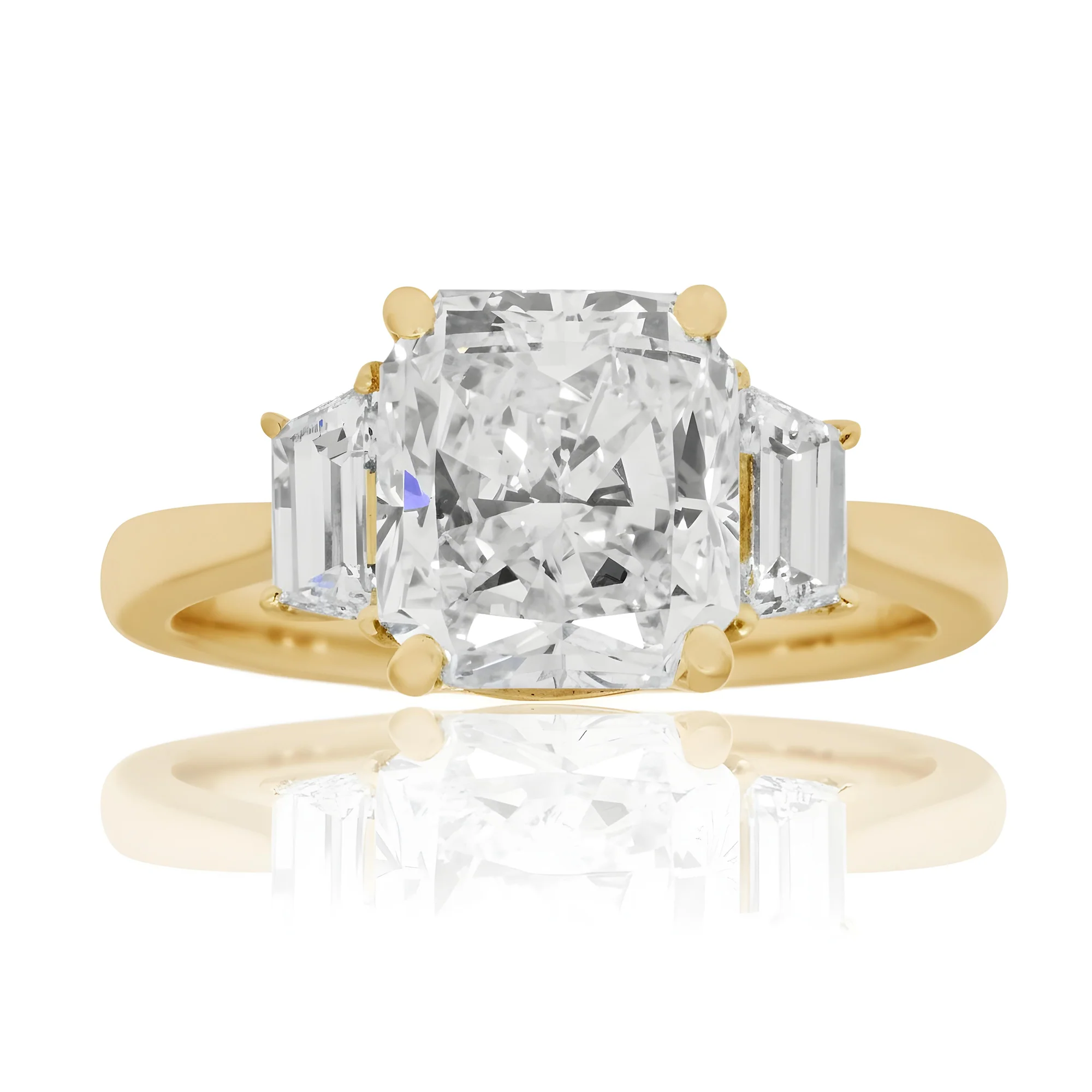 GIA Platinum 3.21ct Cushion Cut Diamond Engagement Ring 3.83ctw - Image 6