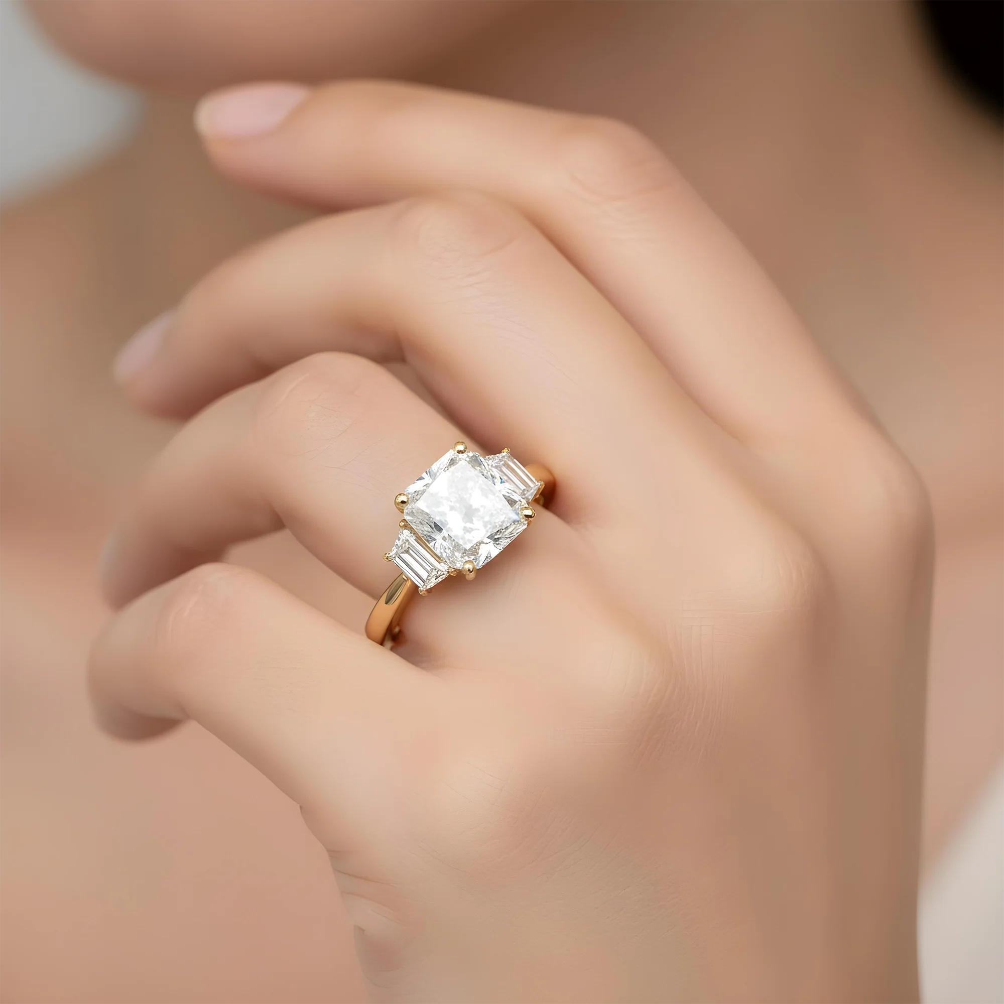 GIA Platinum 3.21ct Cushion Cut Diamond Engagement Ring 3.83ctw - Image 7