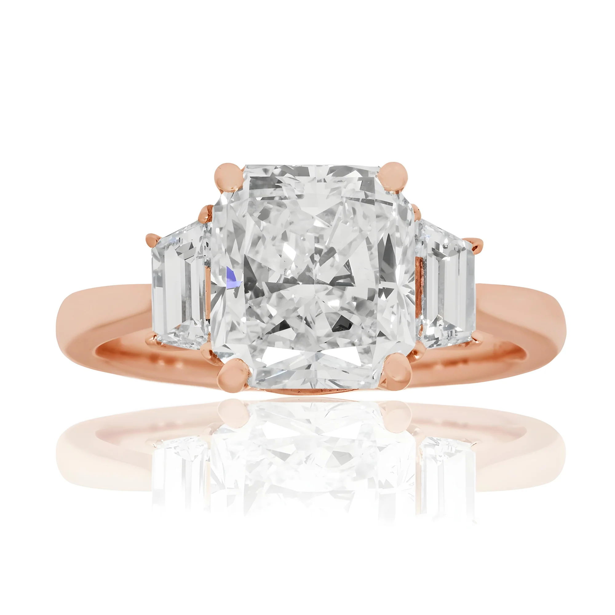 GIA Platinum 3.21ct Cushion Cut Diamond Engagement Ring 3.83ctw - Image 8