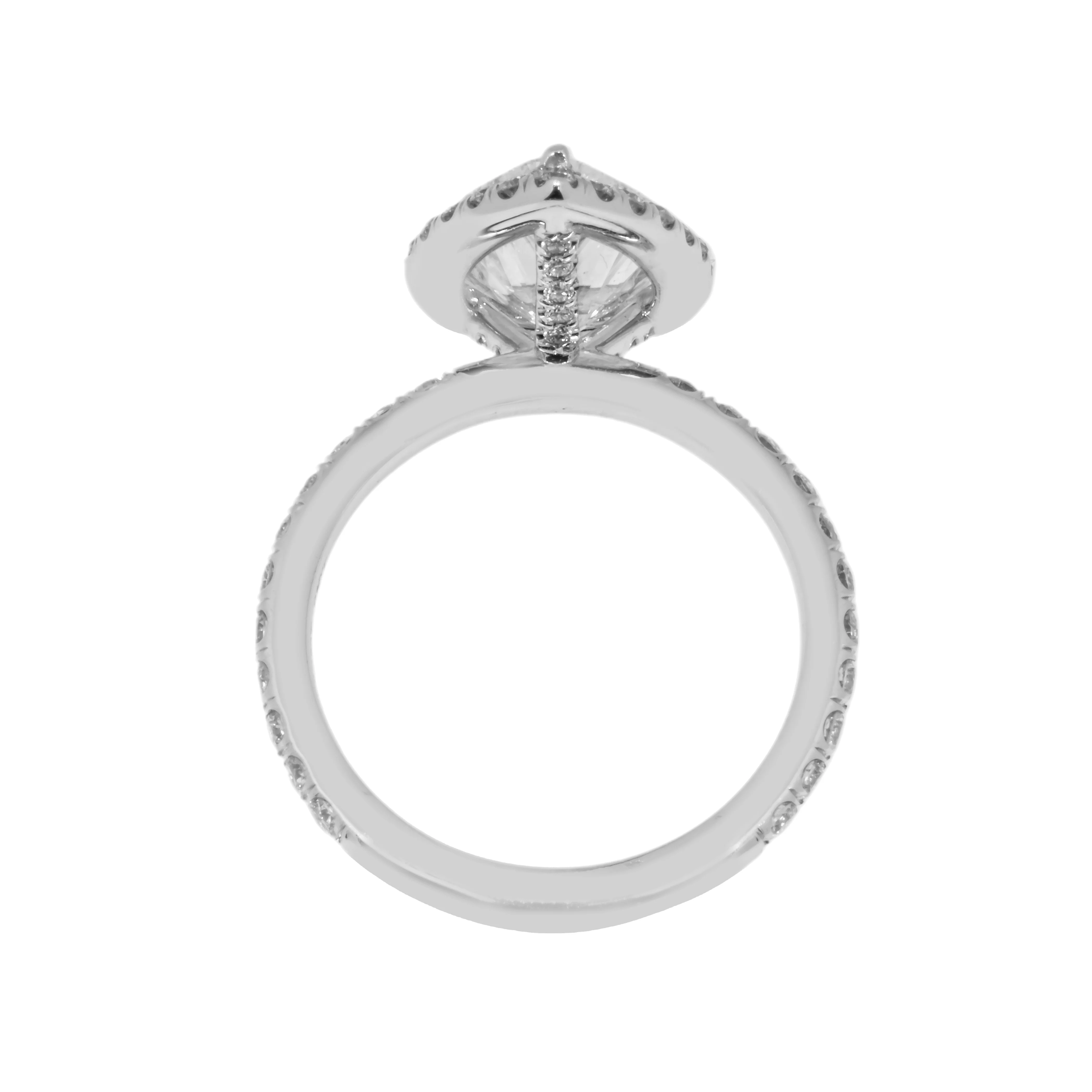 GIA Platinum 3ct Pear Cut Diamond Engagement Ring 3.92ctw - Image 5