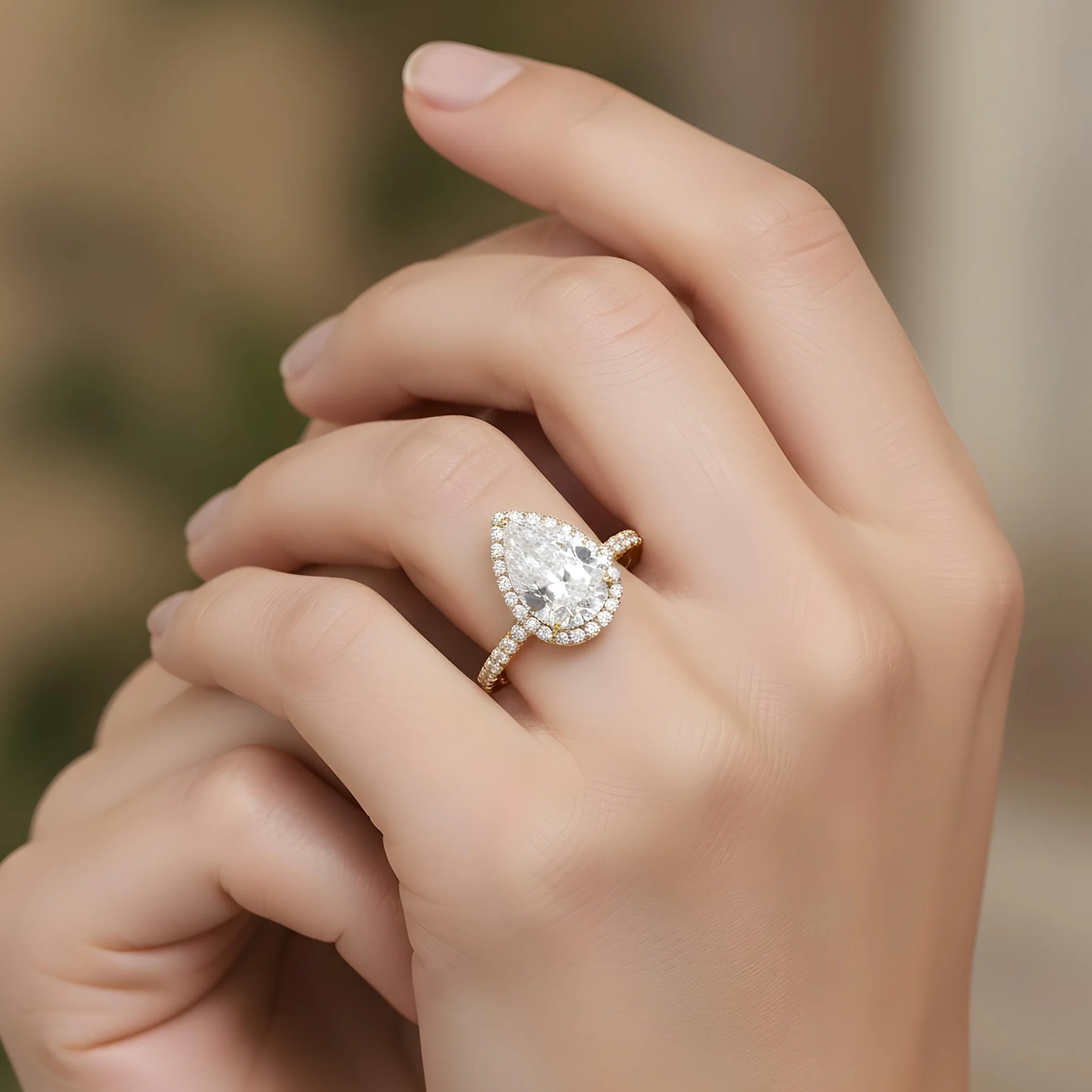 GIA Platinum 3ct Pear Cut Diamond Engagement Ring 3.92ctw - Image 8