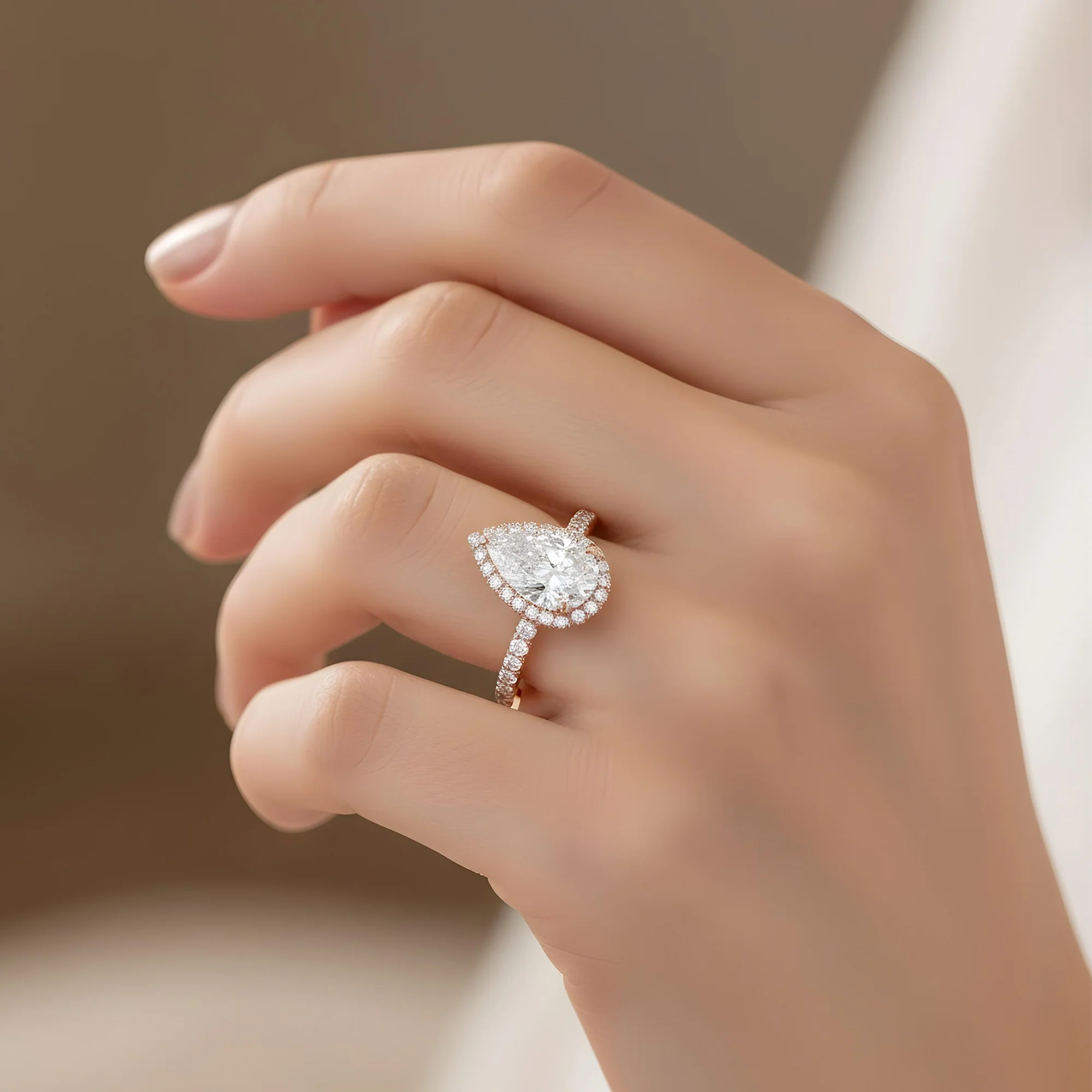 GIA Platinum 4.0ct Pear Cut Diamond Engagement Ring 4.95ctw - Image 10
