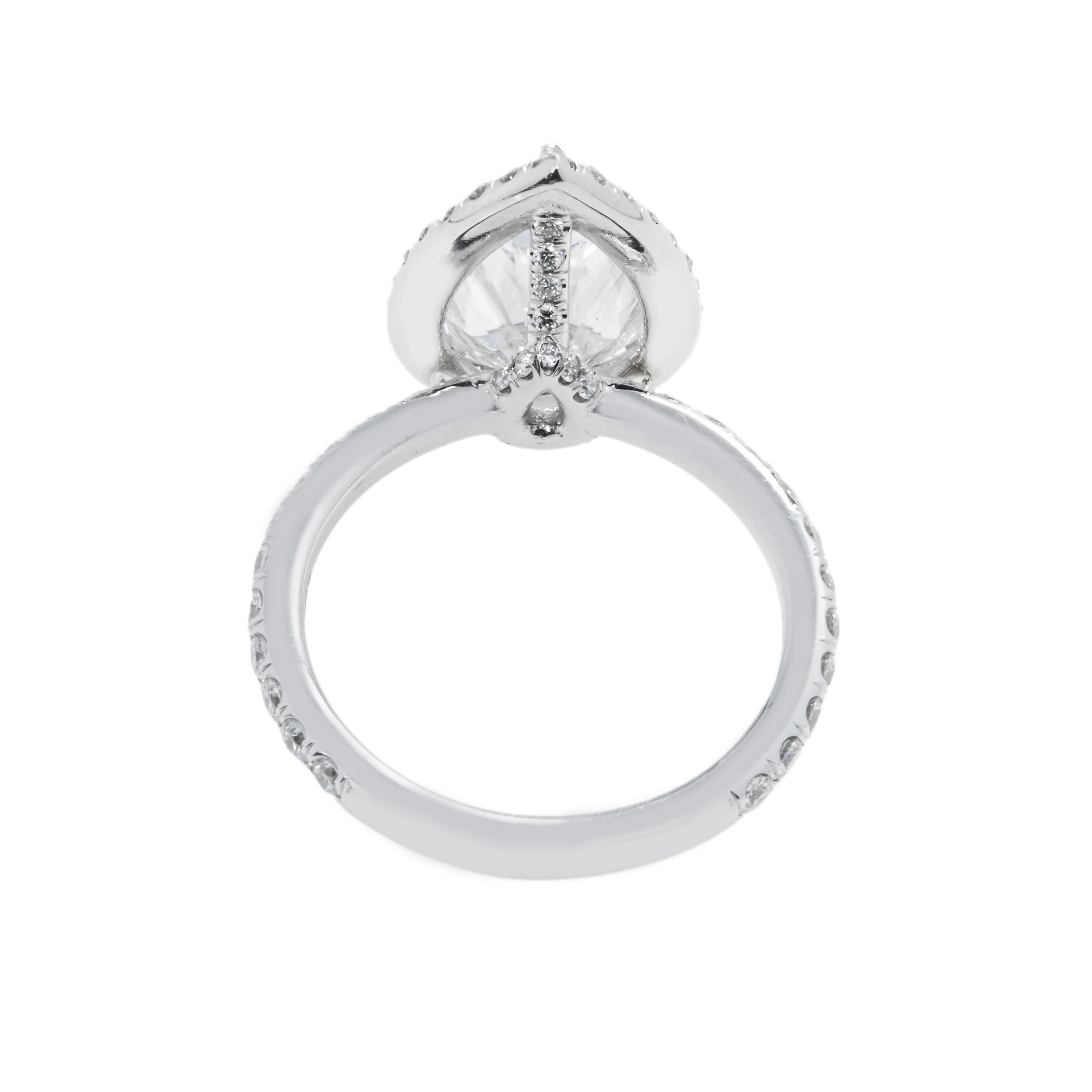 GIA Platinum 4.0ct Pear Cut Diamond Engagement Ring 4.95ctw - Image 5