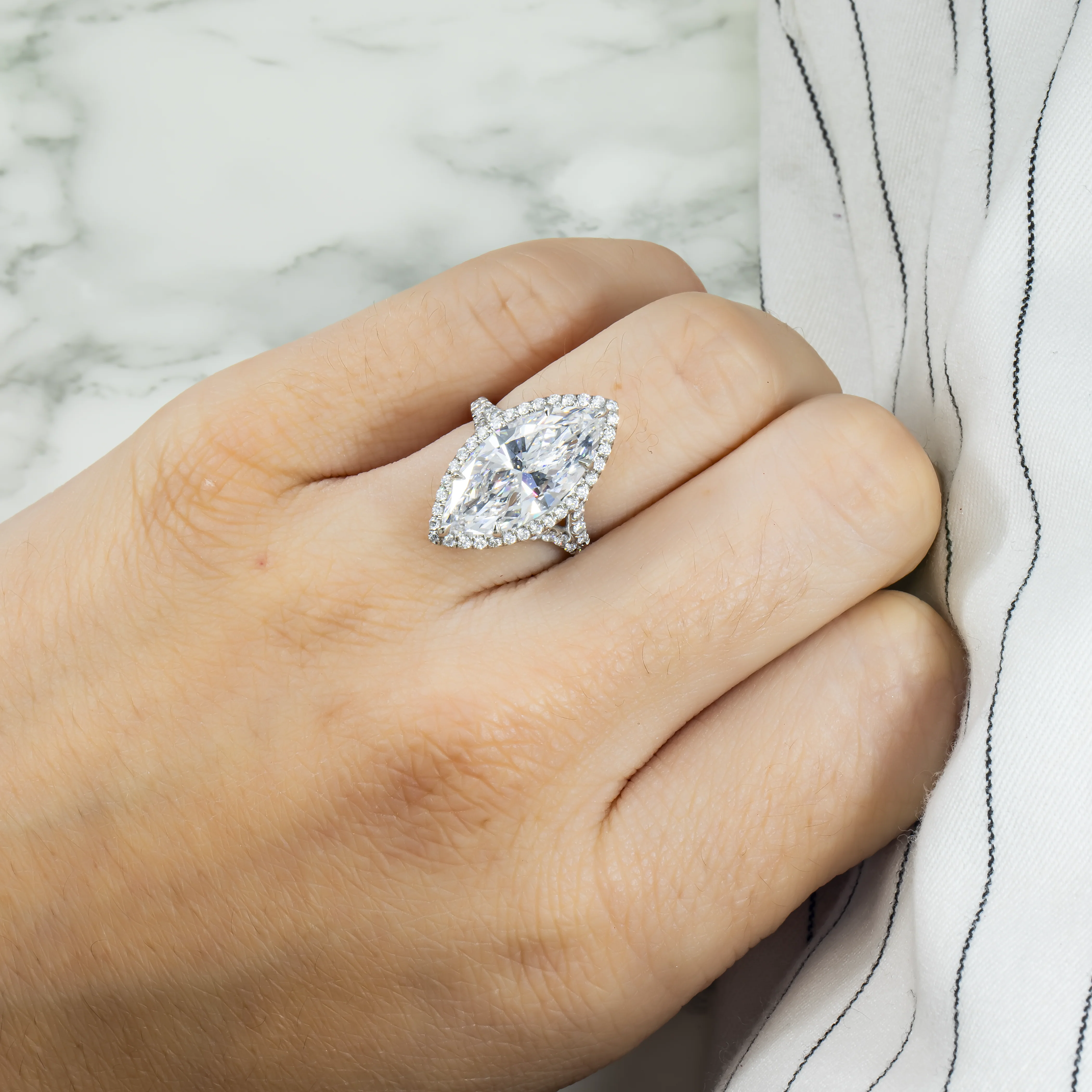 GIA Platinum 5.05ct IF marquise Cut Diamond Engagement Ring 6.05ctw - Image 6