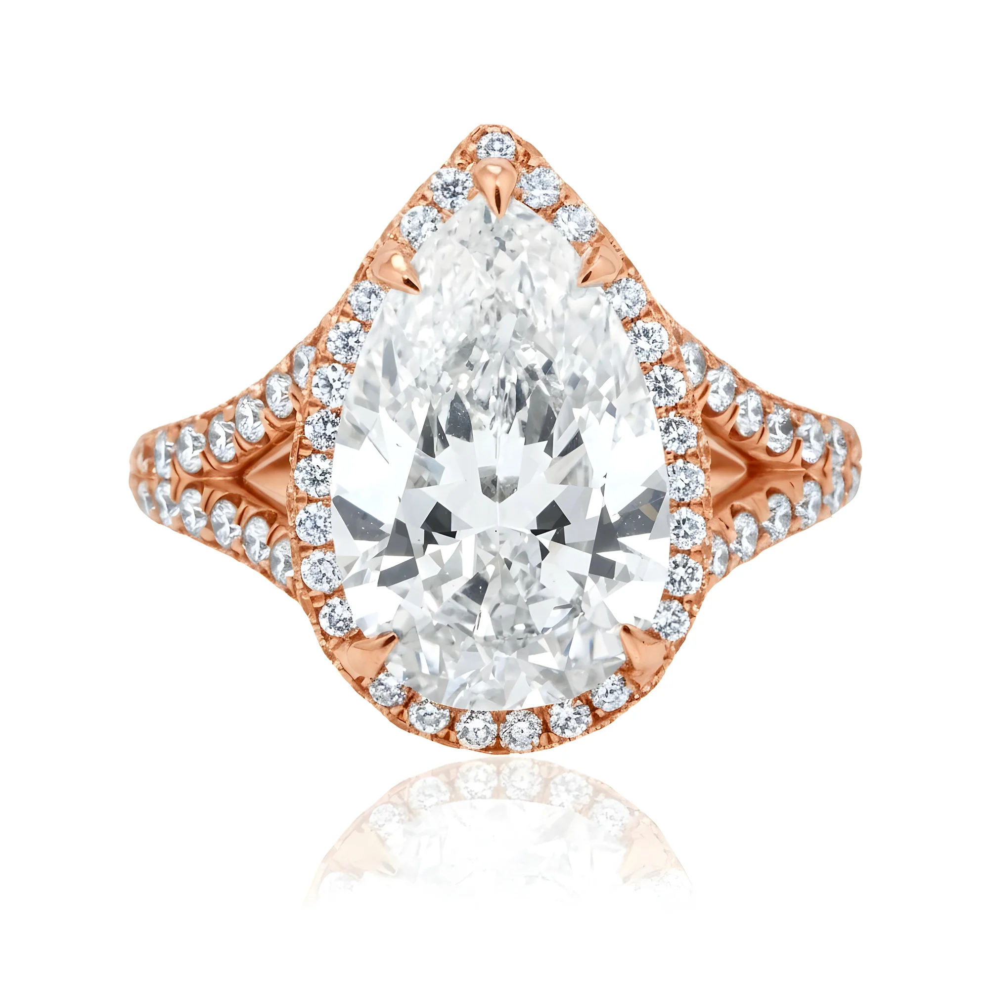 GIA Platinum 5.09ct Internally Flawless Pear Cut Diamond Engagement Ring 6.89ctw - Image 10