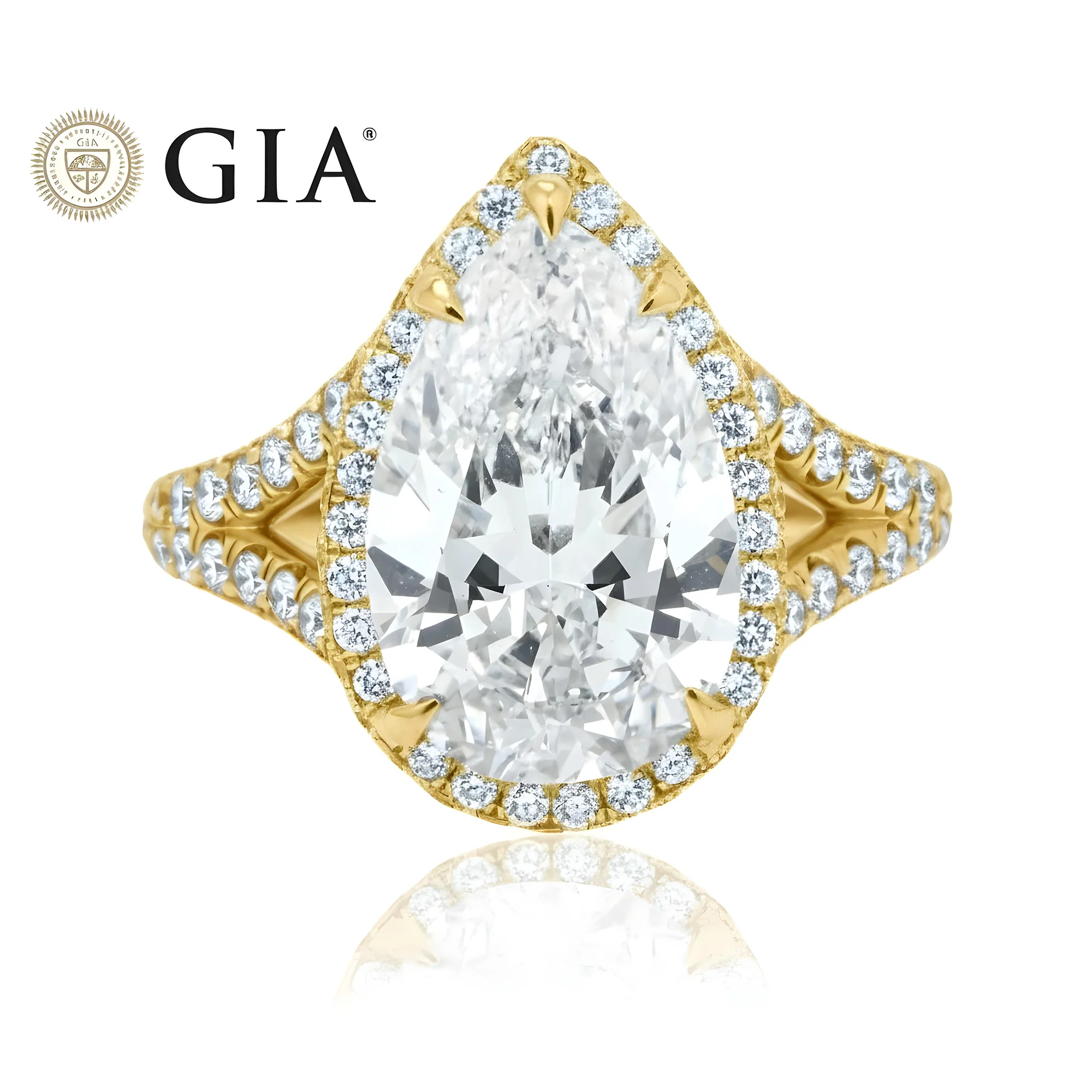 GIA Platinum 5.09ct Internally Flawless Pear Cut Diamond Engagement Ring 6.89ctw - Image 8