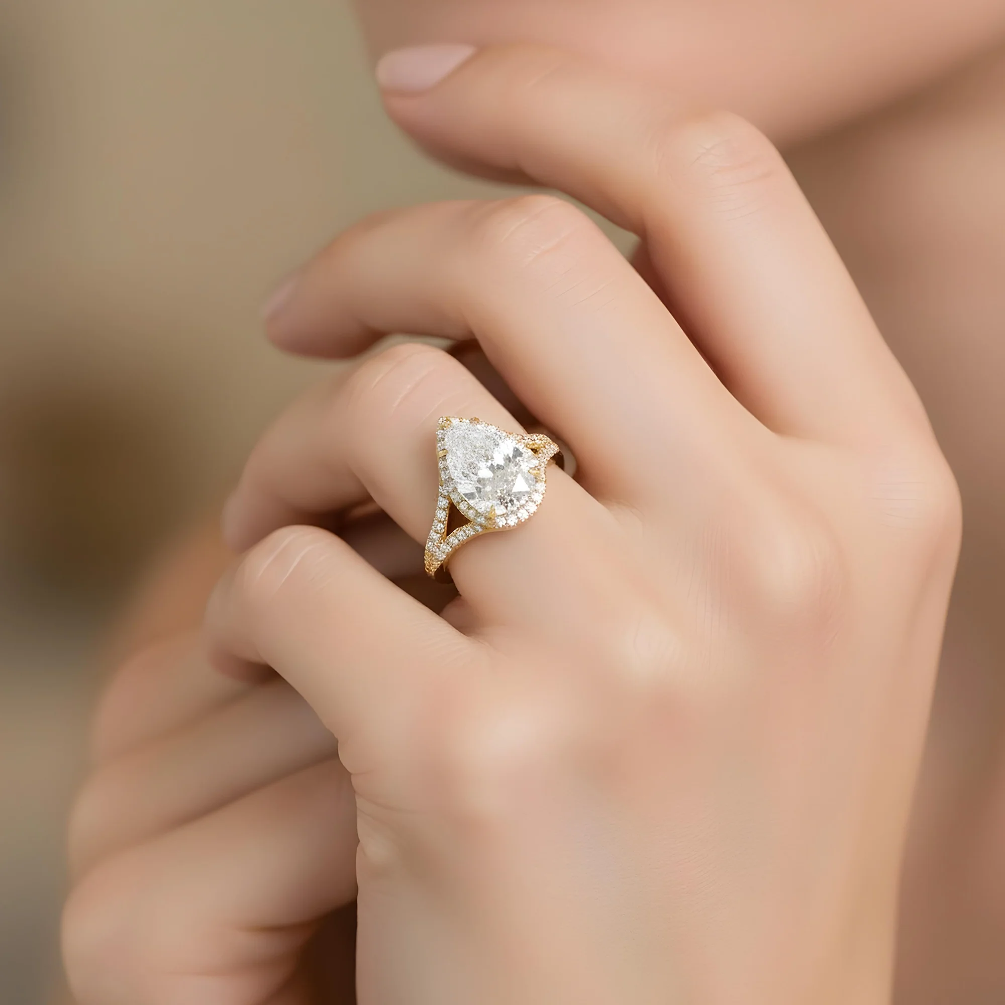 GIA Platinum 5.09ct Internally Flawless Pear Cut Diamond Engagement Ring 6.89ctw - Image 9