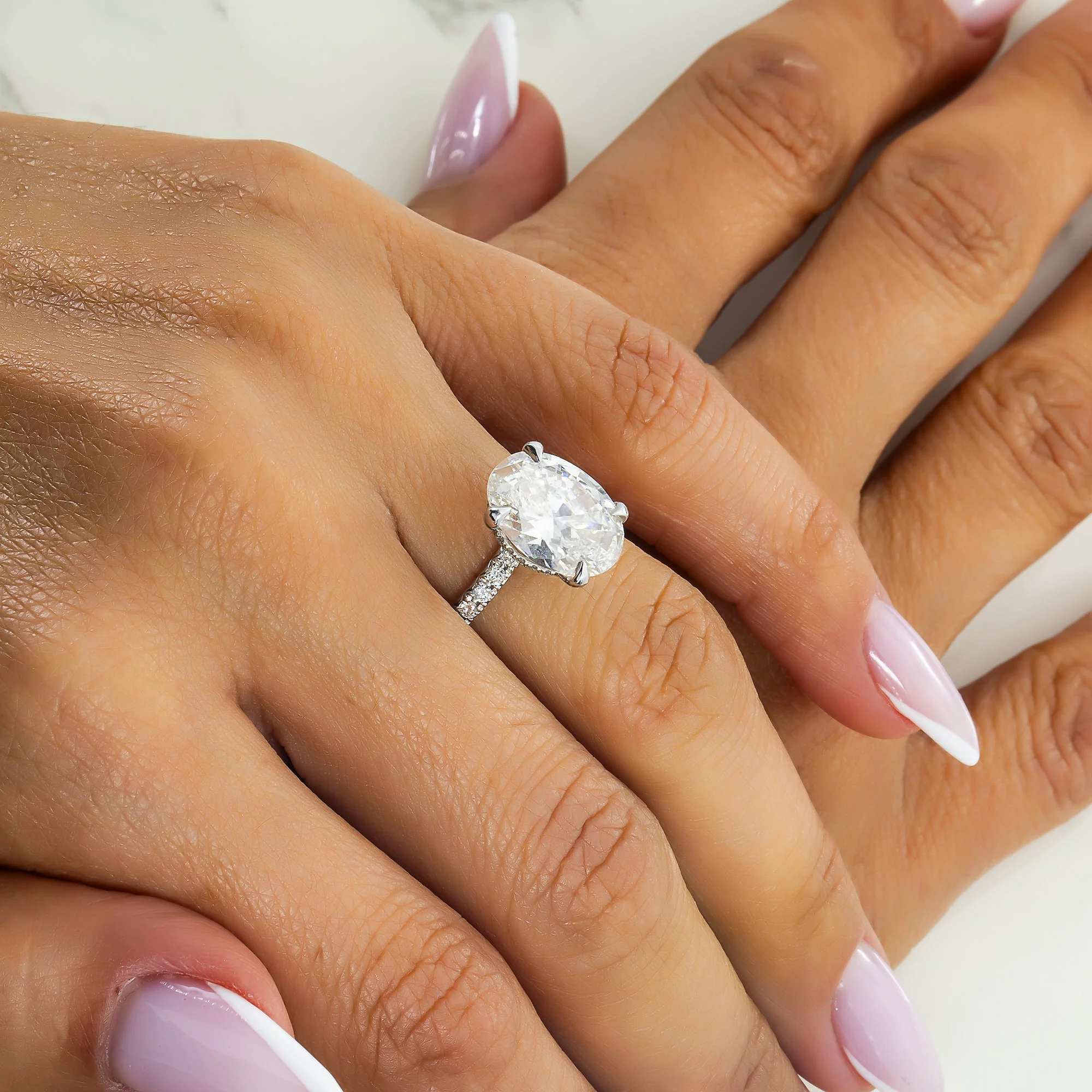 GIA Platinum 5.10ct Oval Cut Diamond Engagement Ring 5.50ctw - Image 3