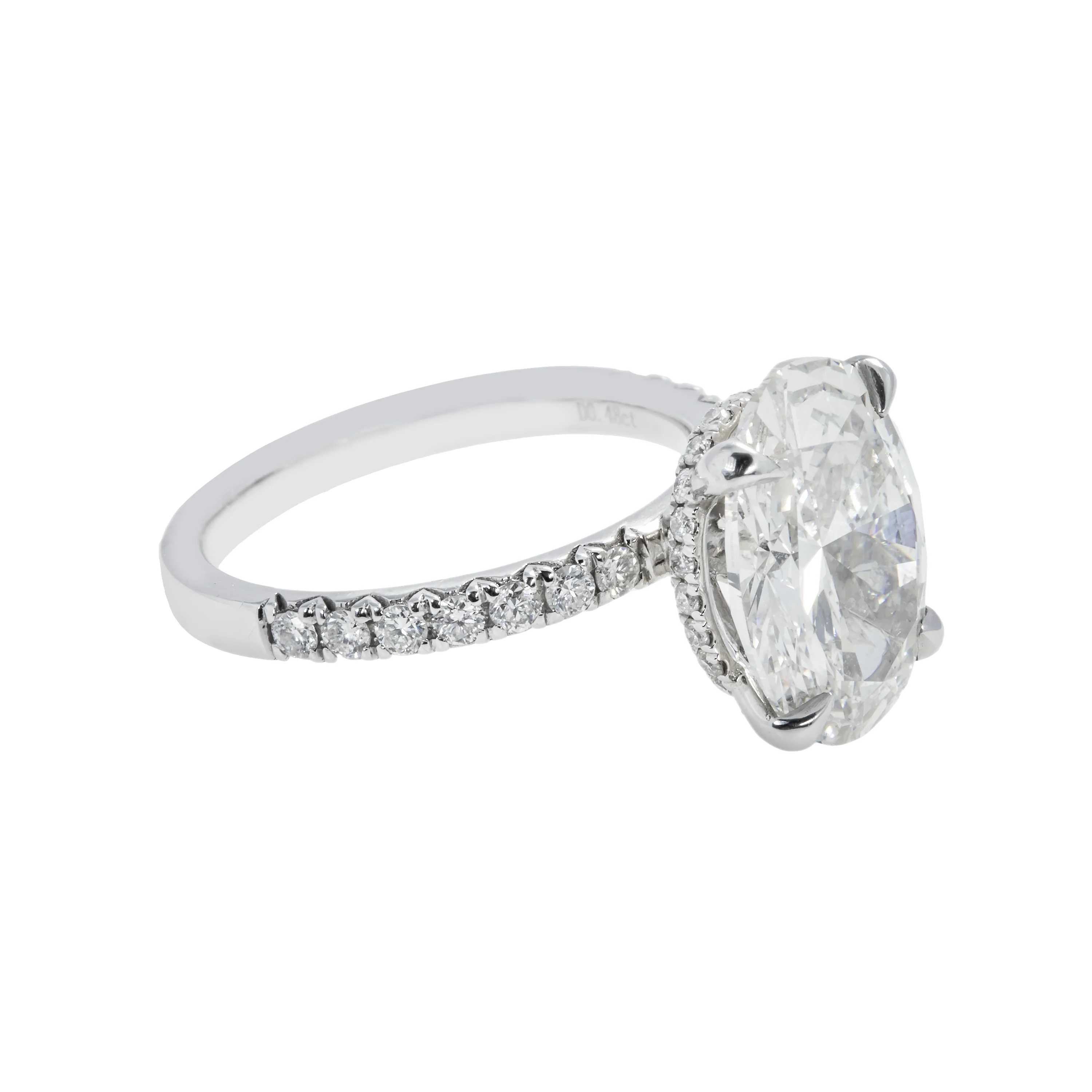 GIA Platinum 5.10ct Oval Cut Diamond Engagement Ring 5.50ctw - Image 4