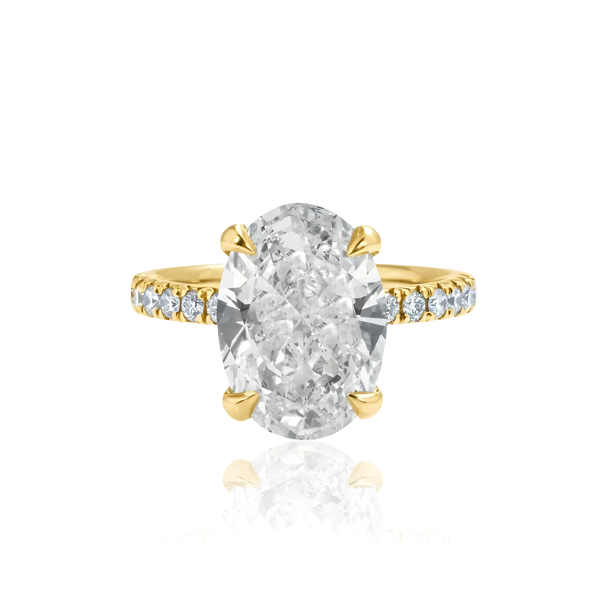 GIA Platinum 5.10ct Oval Cut Diamond Engagement Ring 5.50ctw - Image 7