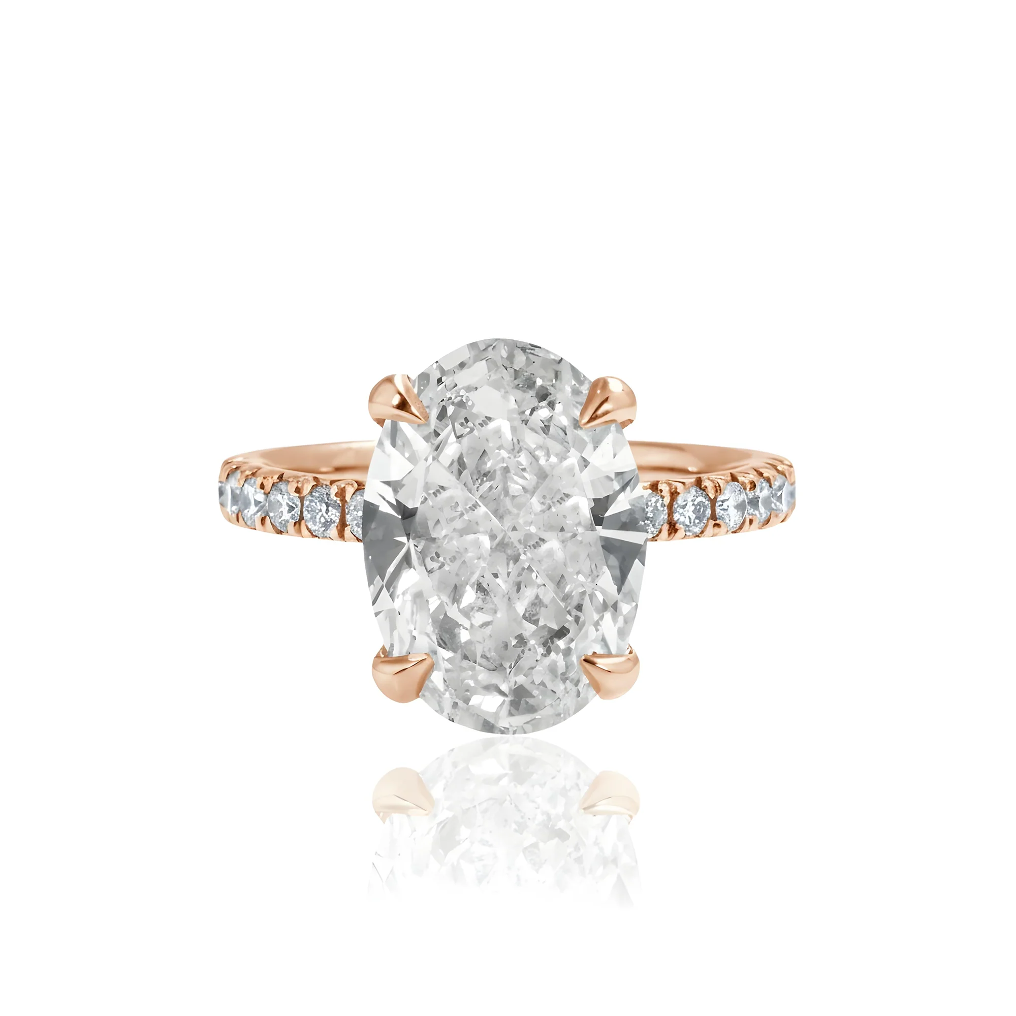 GIA Platinum 5.10ct Oval Cut Diamond Engagement Ring 5.50ctw - Image 9