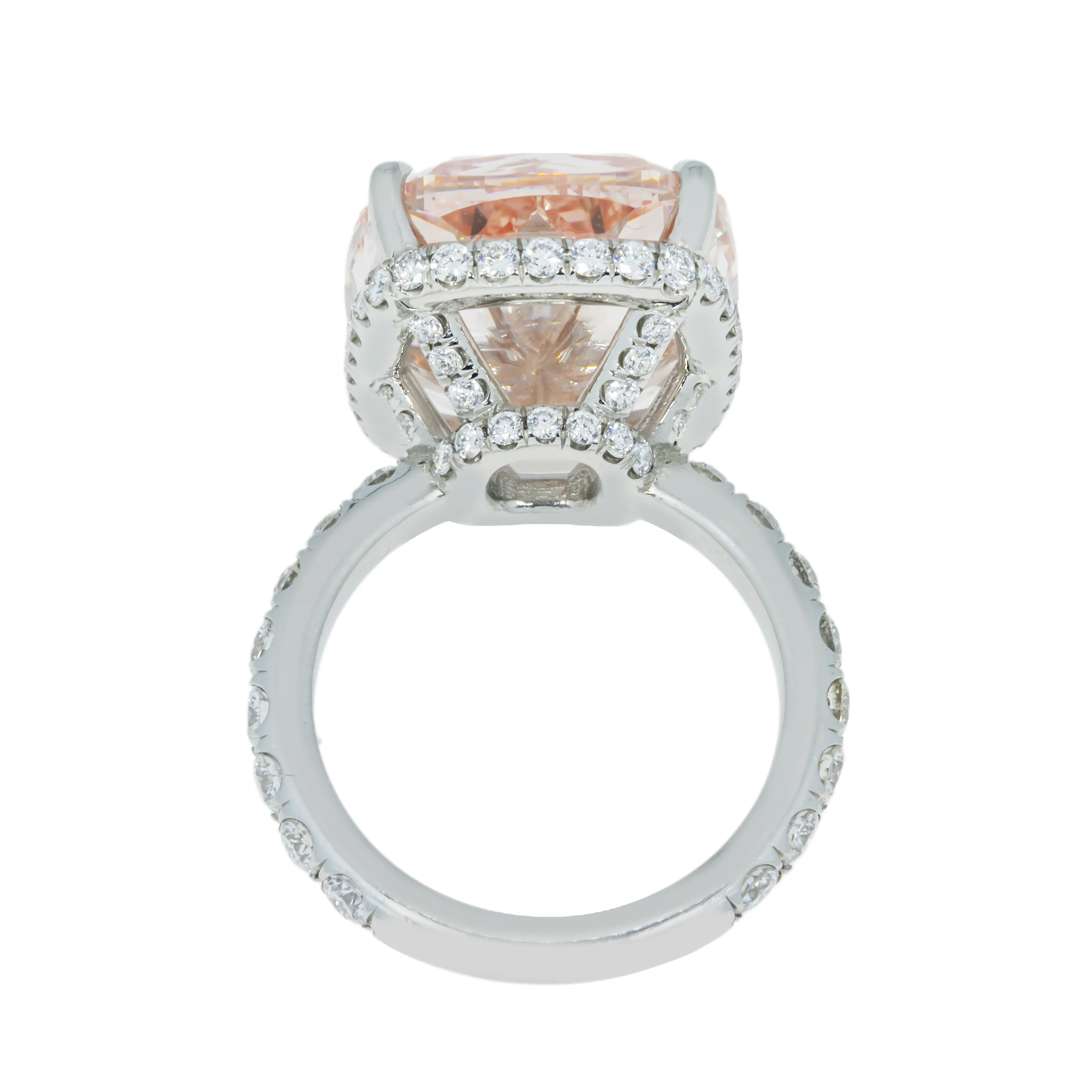 GIA Platinum 20.16ct Cushion Cut Fancy Intense Pink Diamond Ring 21.96ctw - Image 5