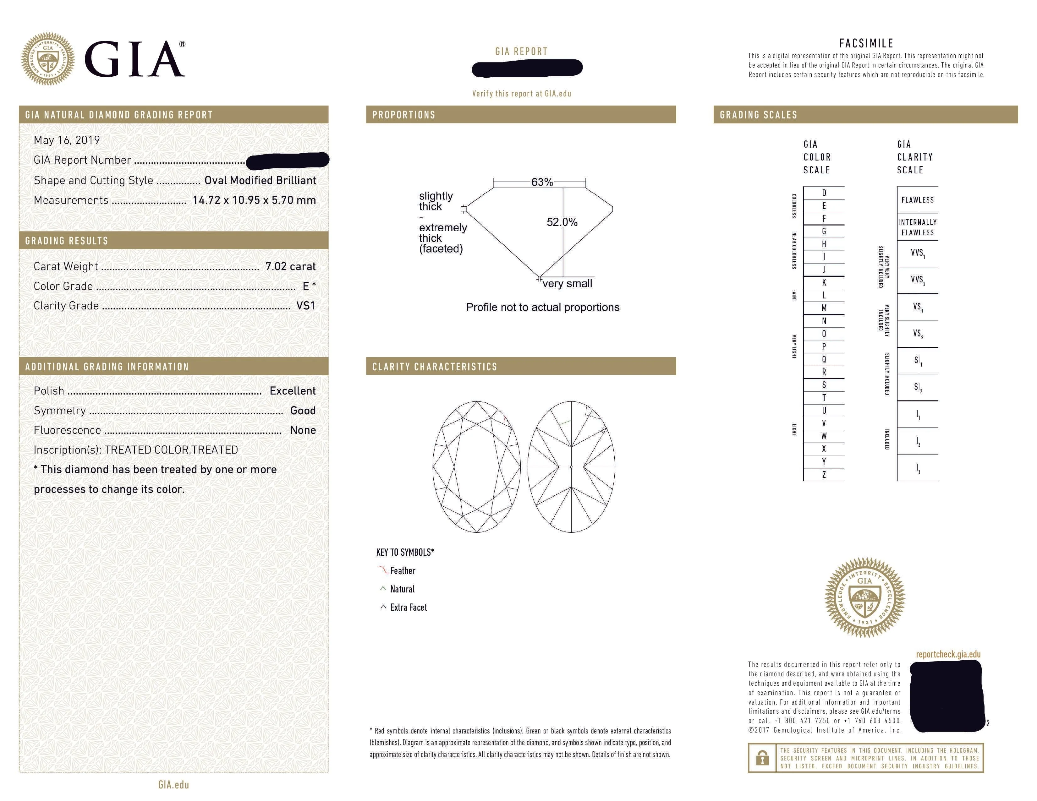 GIA Platinum 7.02ct Oval Cut Diamond Engagement Ring 8.02ctw - Image 2