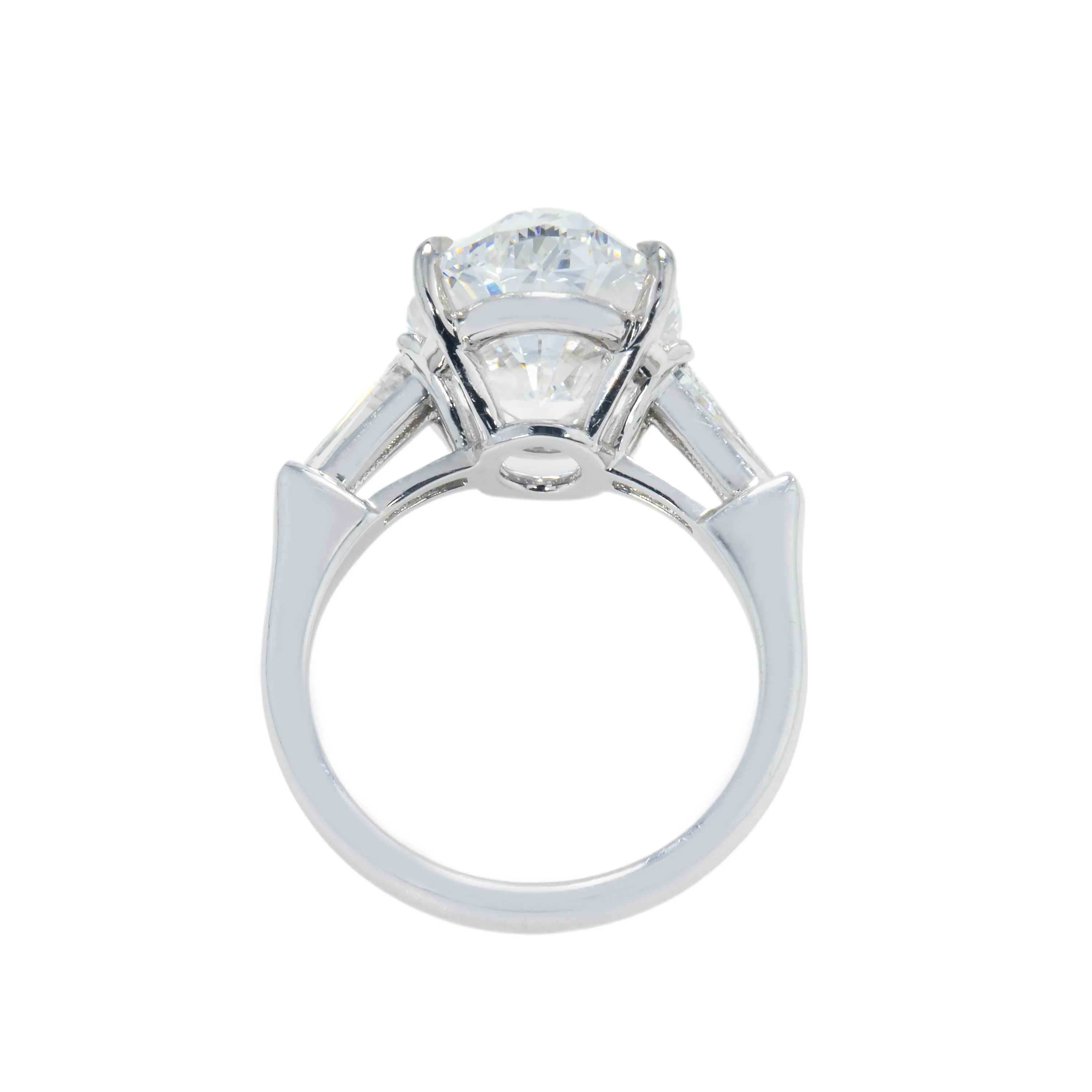 GIA Platinum 8.02ct Oval Cut Triple Diamond Engagement Ring 8.39ctw - Image 5