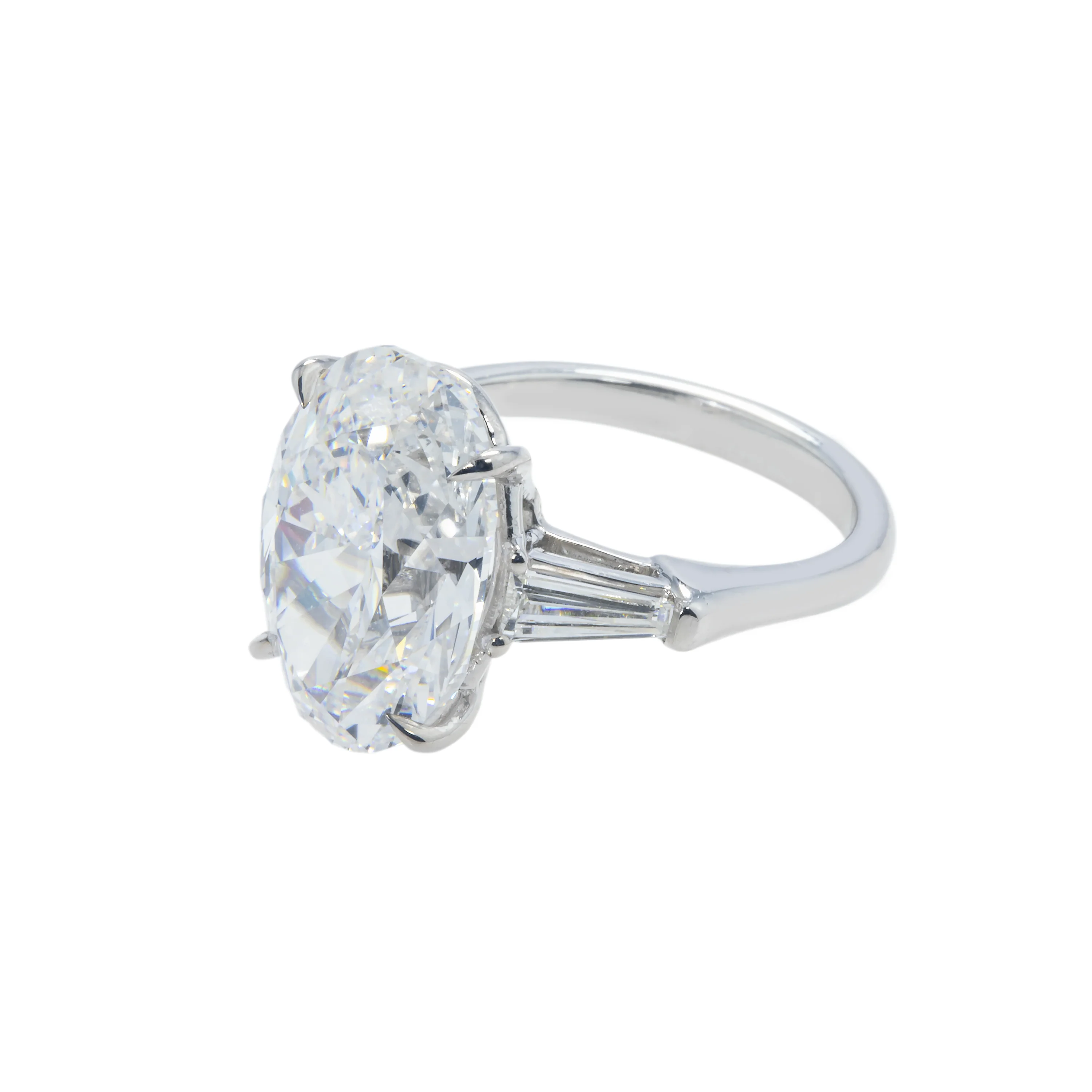 GIA Platinum 8.02ct Oval Cut Triple Diamond Engagement Ring 8.39ctw - Image 6