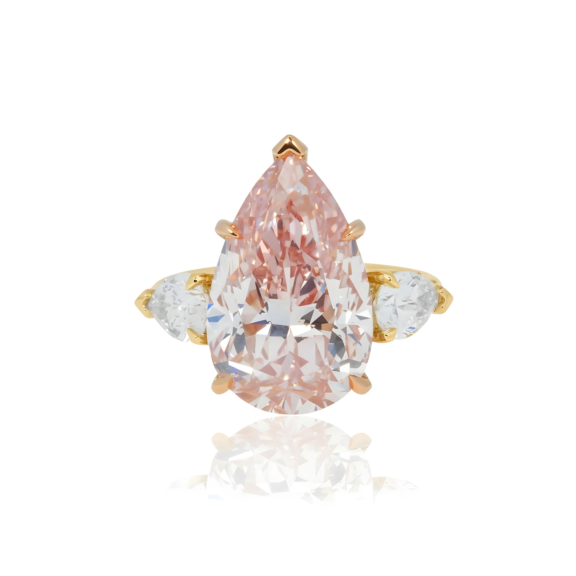 GIA Platinum 8.88ct Pear Cut Fancy Intense Pink Triple Diamond Ring 10.04ctw - Image 10