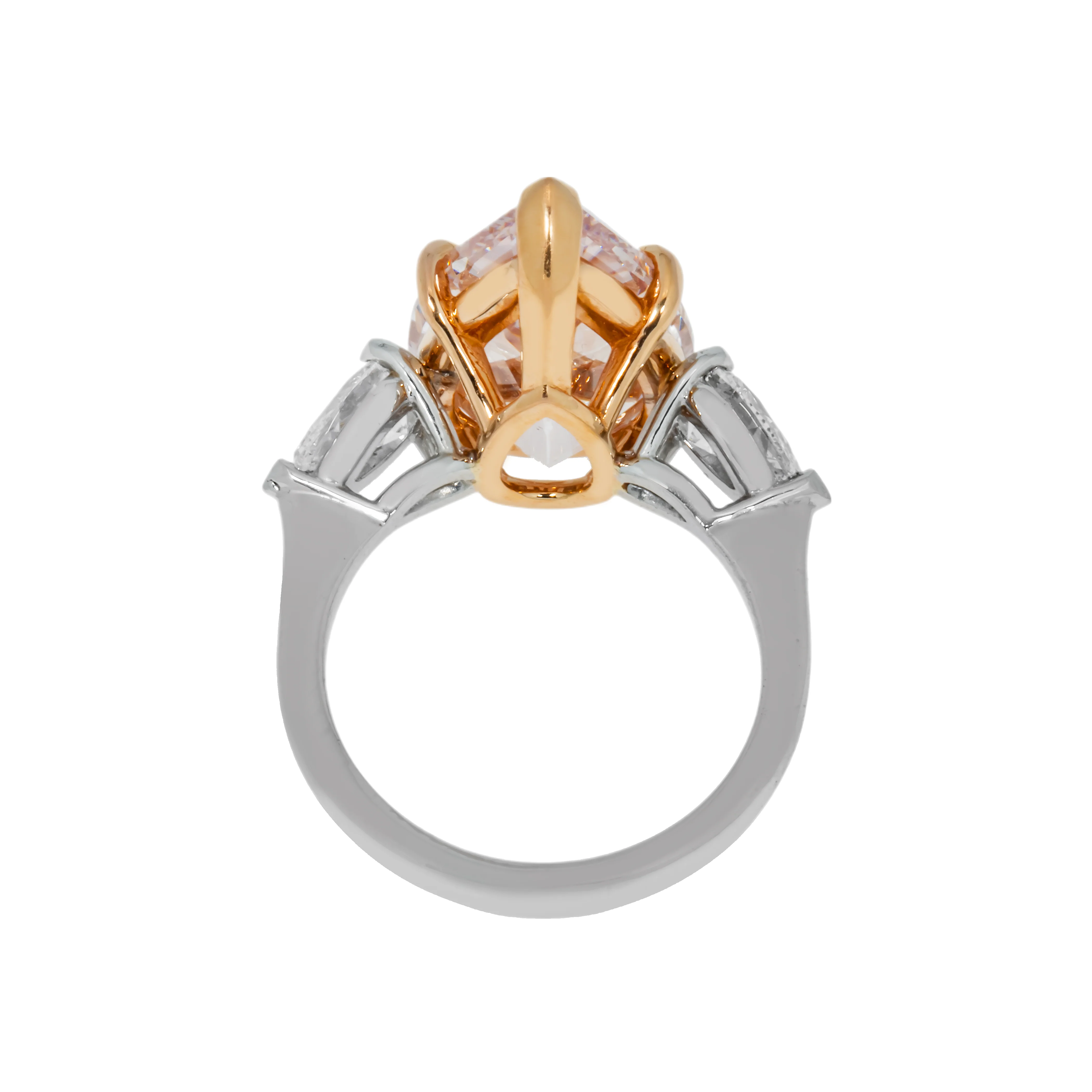 GIA Platinum 8.88ct Pear Cut Fancy Intense Pink Triple Diamond Ring 10.04ctw - Image 6
