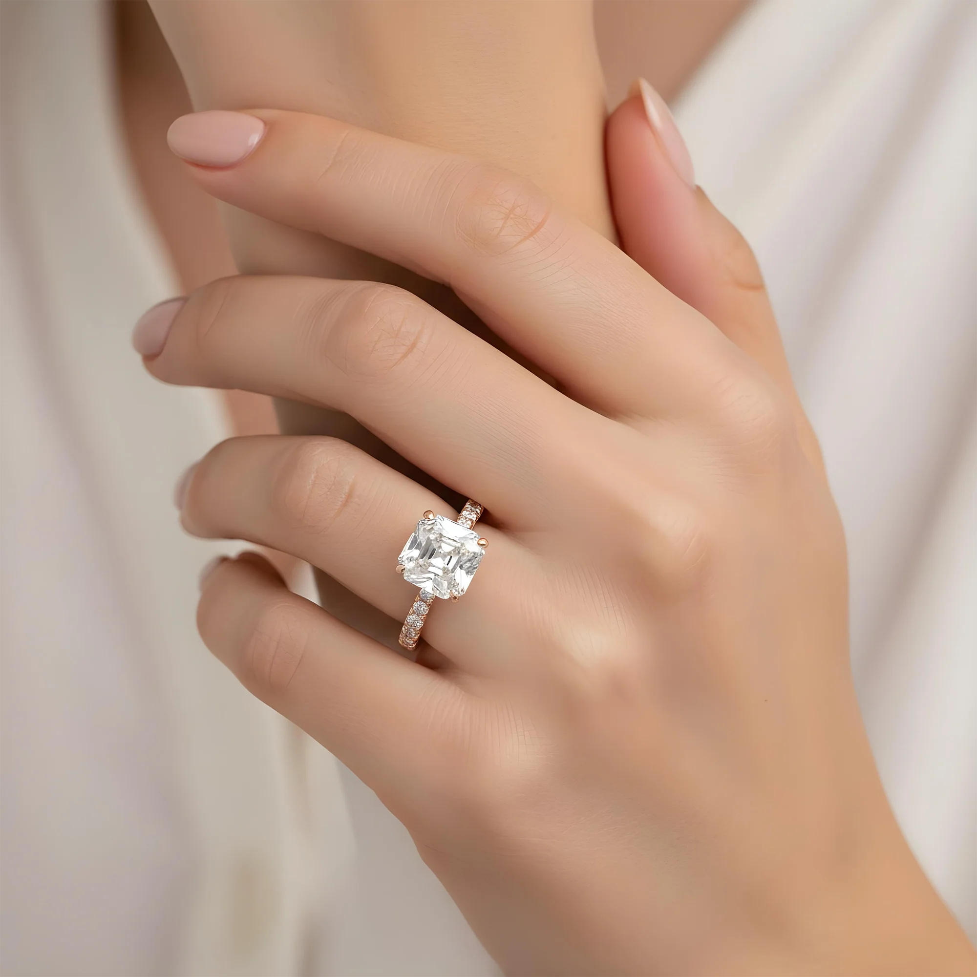 GIA Platinum 6.28ct Asscher Cut Diamond Engagement Ring 7.09ctw - Image 10