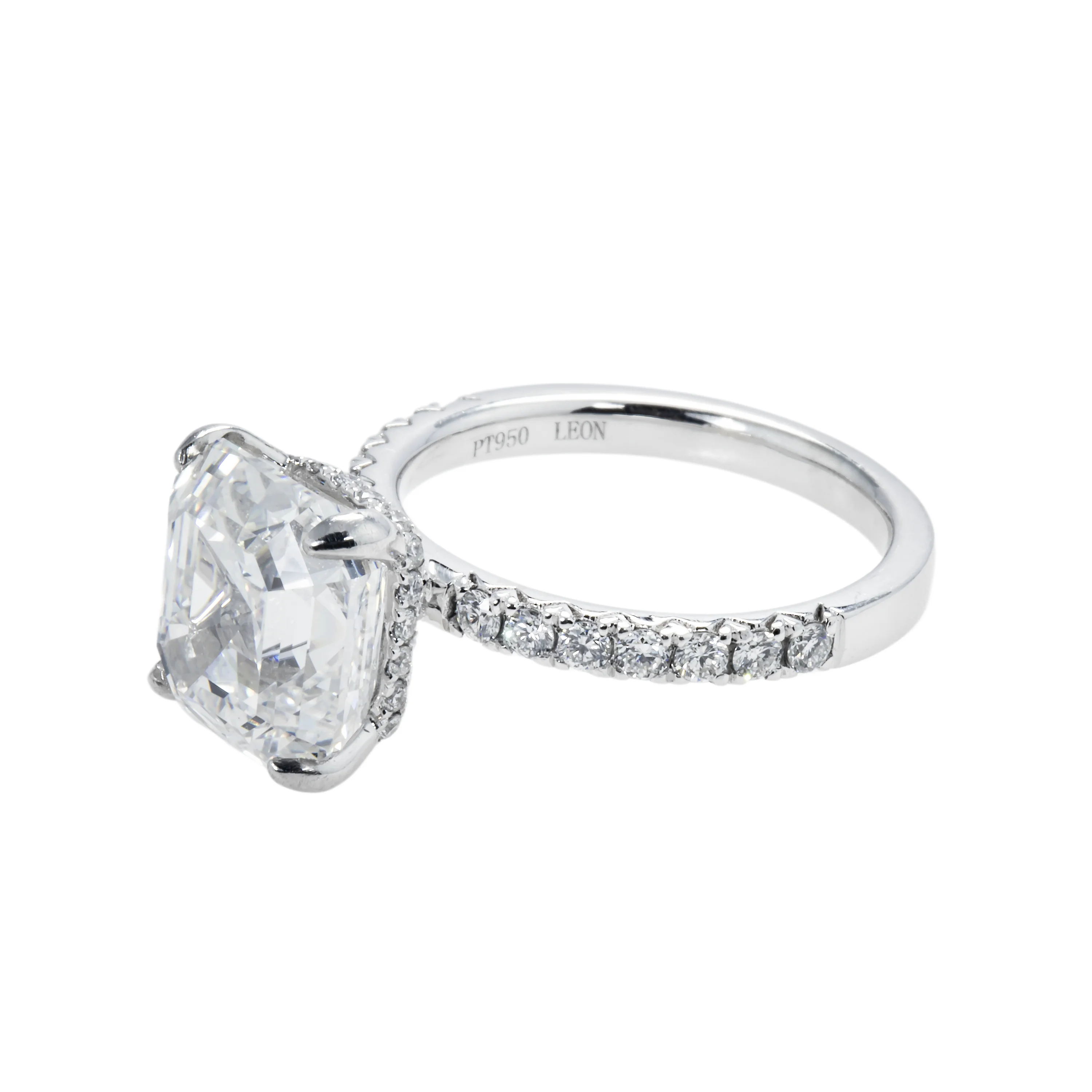 GIA Platinum 6.28ct Asscher Cut Diamond Engagement Ring 7.09ctw - Image 6