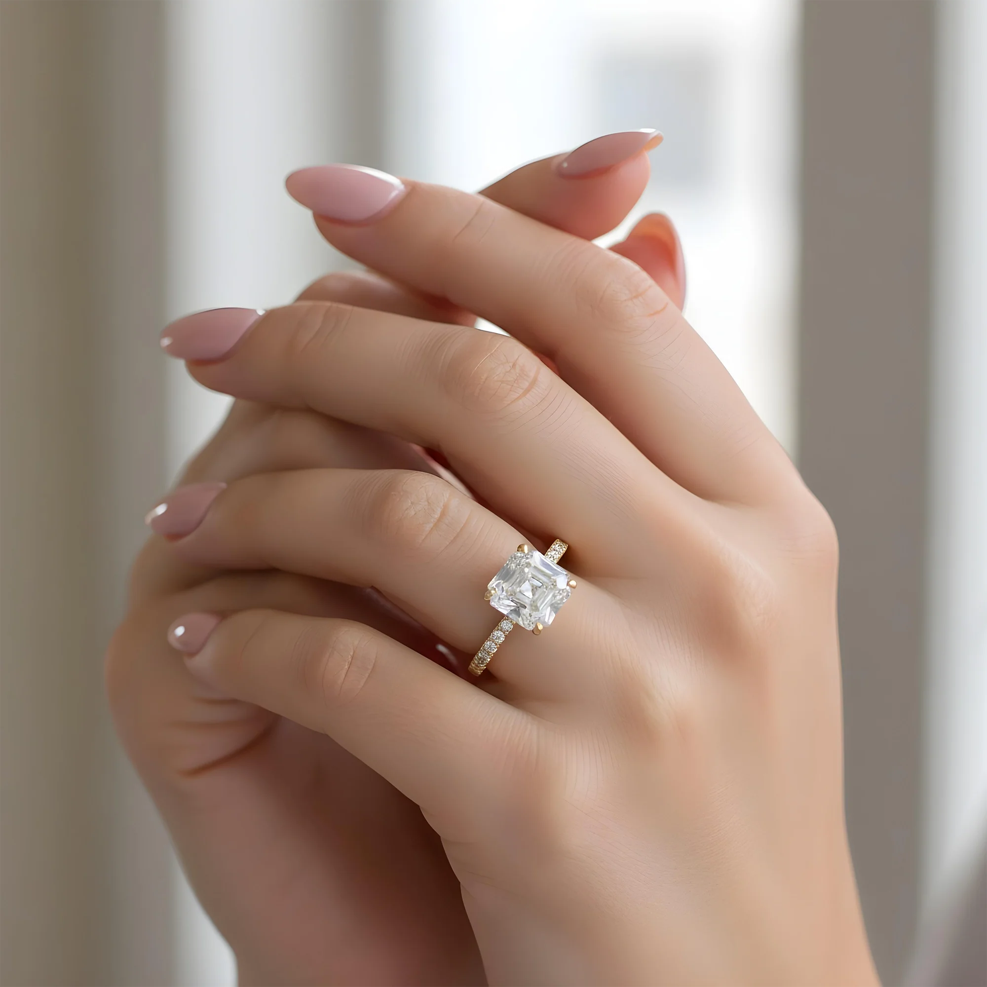 GIA Platinum 6.28ct Asscher Cut Diamond Engagement Ring 7.09ctw - Image 8