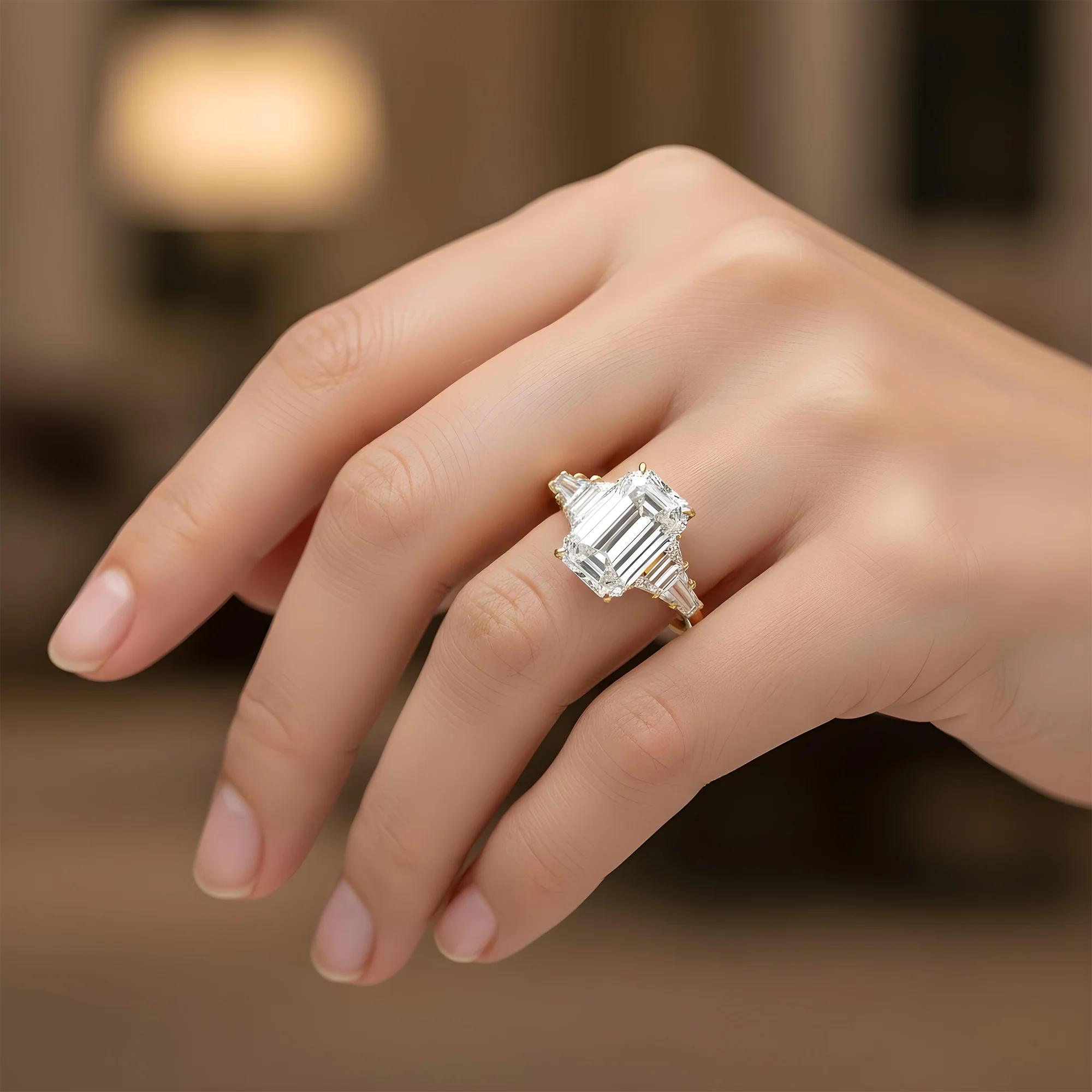Hall Of Mirrors GIA Platinum 10.77ct Emerald Cut Diamond Engagement Ring 13.68ctw - Image 8